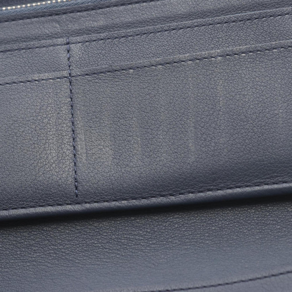 Louis Vuitton Navy Leather Long Wallet (Bi-Fold) (Pre-Owned)