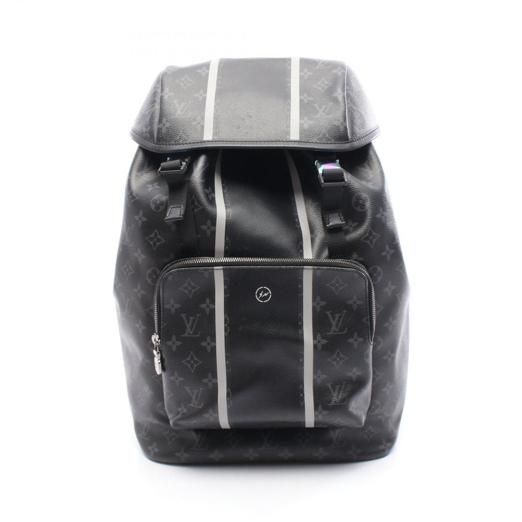 Louis Vuitton Black Coated Canvas Leather Backpack (Pre-Owned)