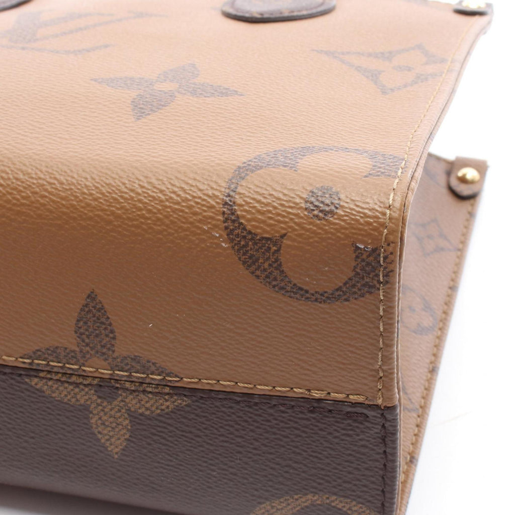 Louis Vuitton Beige Brown Monogram Reverse Coated Canvas Handbag Pouch (Pre-Owned)