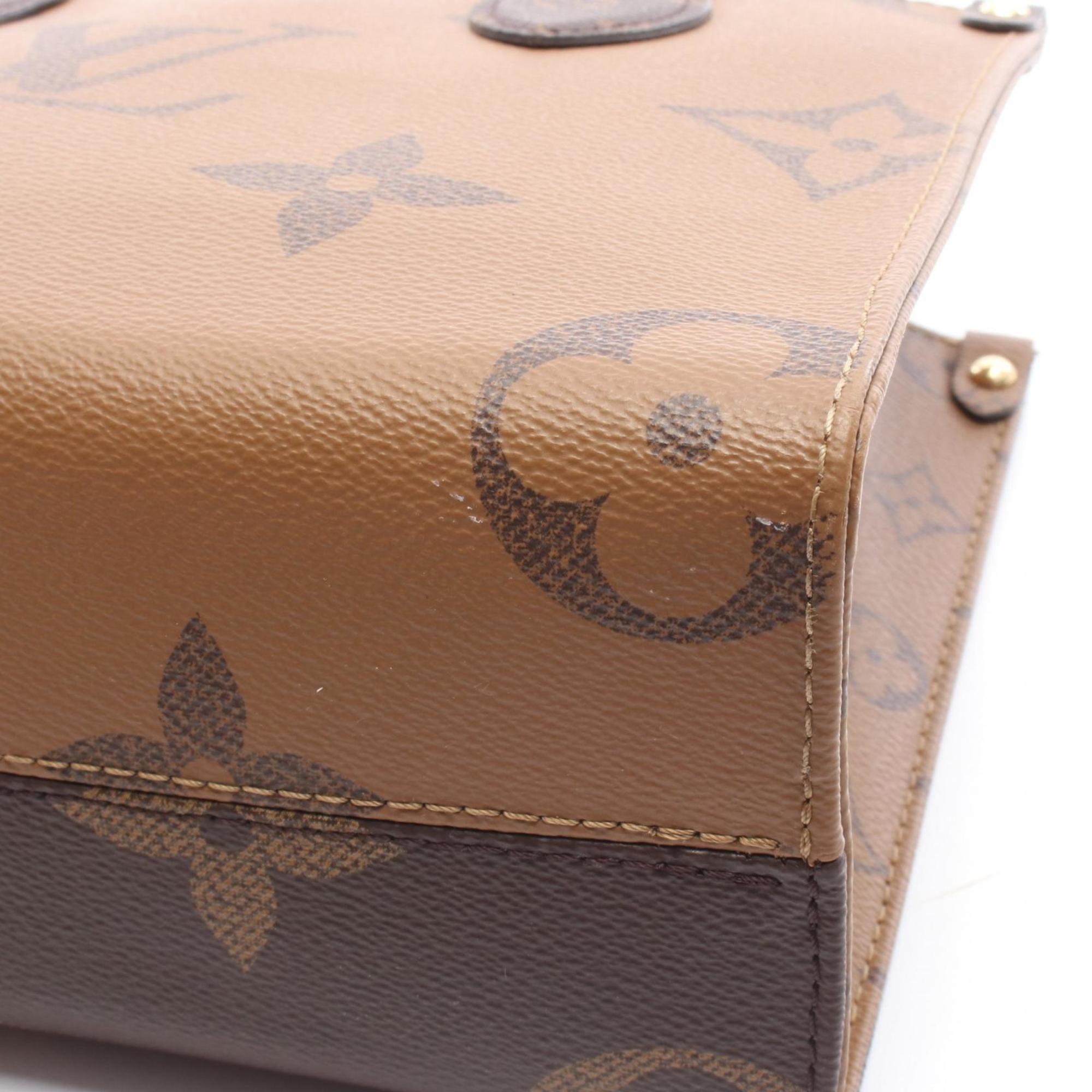 Louis Vuitton Beige Brown Monogram Reverse Coated Canvas Handbag Pouch (Pre-Owned)