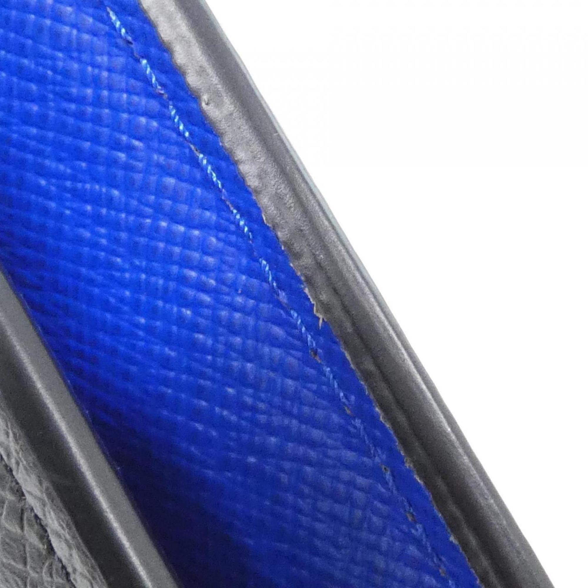 Louis Vuitton Black Blue Leather Long Wallet (Bi-Fold) (Pre-Owned)