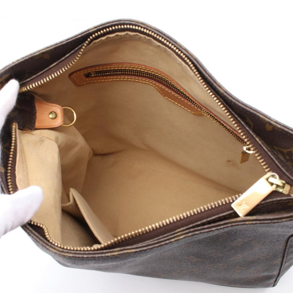 Louis Vuitton Monogram Brown Coated Canvas Leather Shoulder Bag (Pre-Owned)