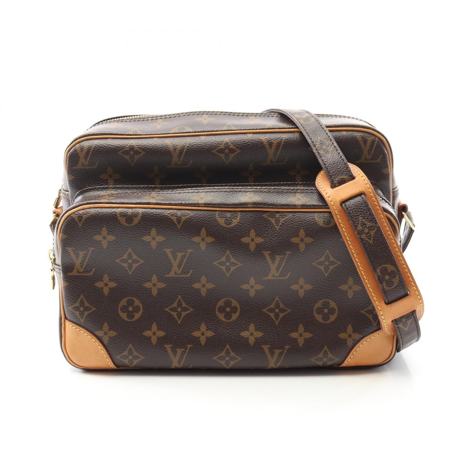 Louis Vuitton Brown Coated Canvas Leather Shoulder Bag (Pre-Owned)