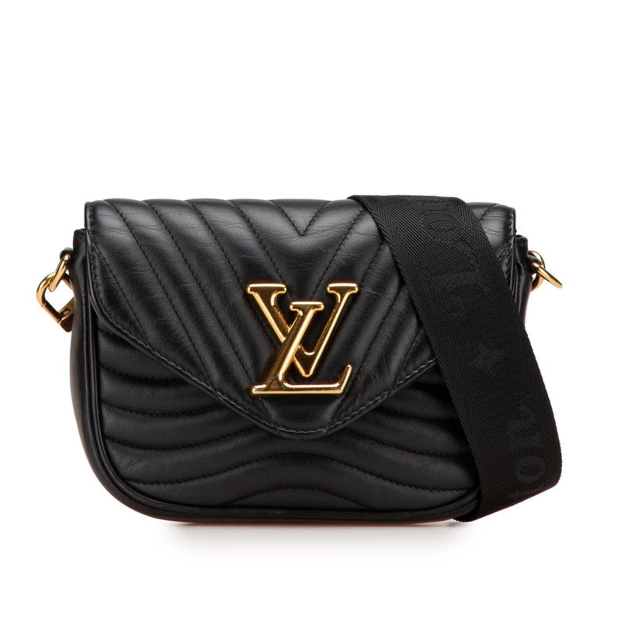 Louis Vuitton Black Noir Leather Pochette Shoulder Bag (Pre-Owned)
