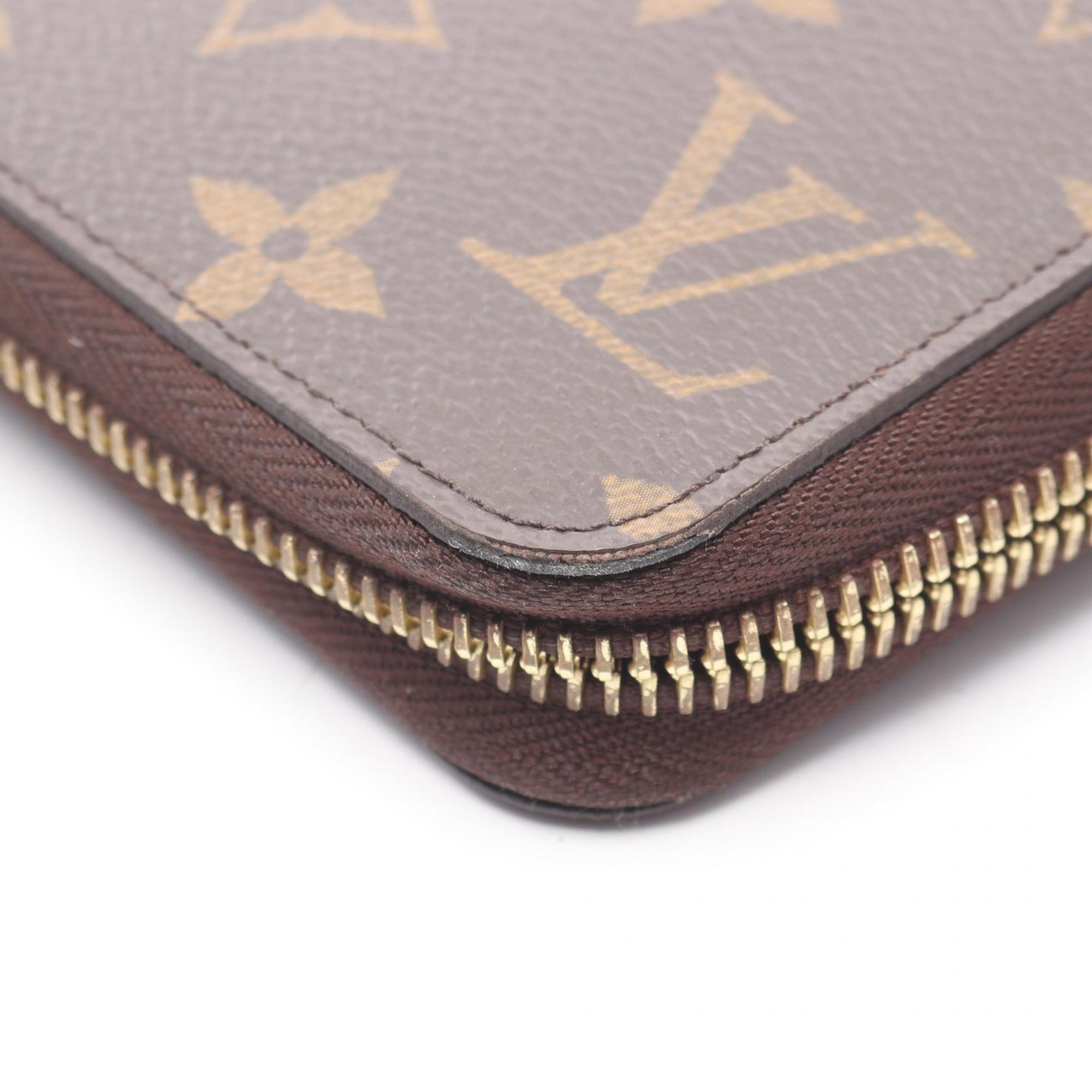 Louis Vuitton Brown Fuchsia Pink Coated Canvas Long Wallet (Bi-Fold) (Pre-Owned)