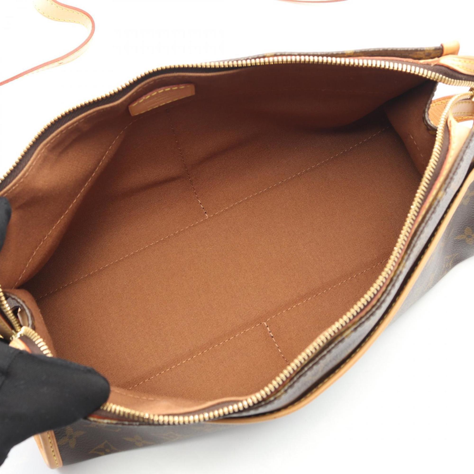 Louis Vuitton Brown Pvc Monogram Coated Canvas Leather Shoulder Bag (Pre-Owned)