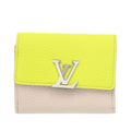 Louis Vuitton Beige Yellow Leather Wallet (Tri-Fold) (Pre-Owned)
