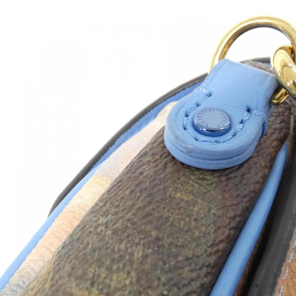 Louis Vuitton Multi-Color Sky Blue Coated Canvas Handbag Pochette (Pre-Owned)