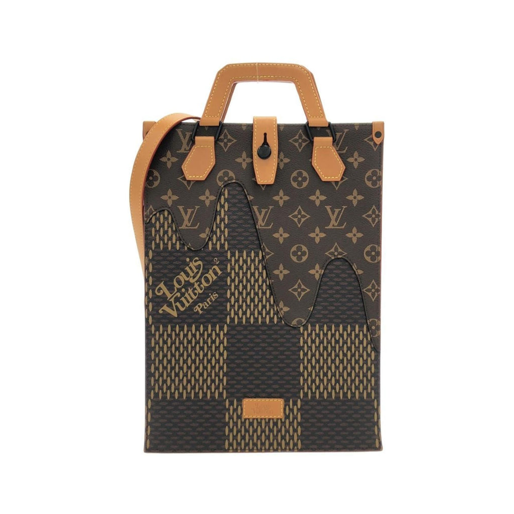 Louis Vuitton Black Brown Coated Canvas Handbag (Pre-Owned)