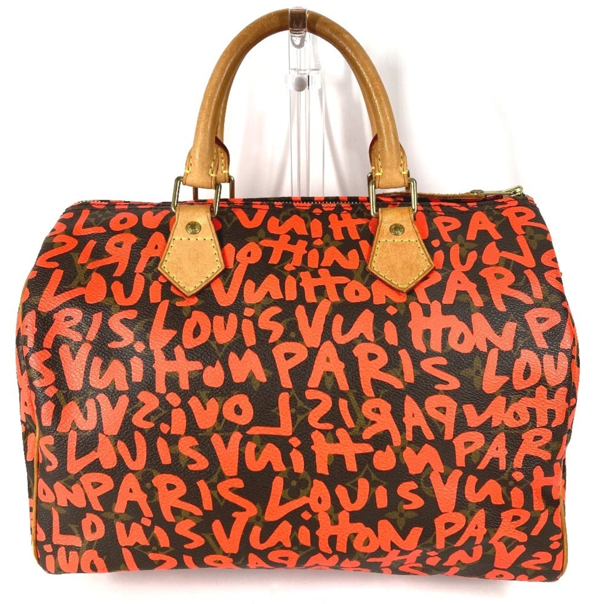 Louis Vuitton Monogram Graffiti Lv Orange Orange Monogram Graffiti Boston Bag Handbag (Pre-Owned)