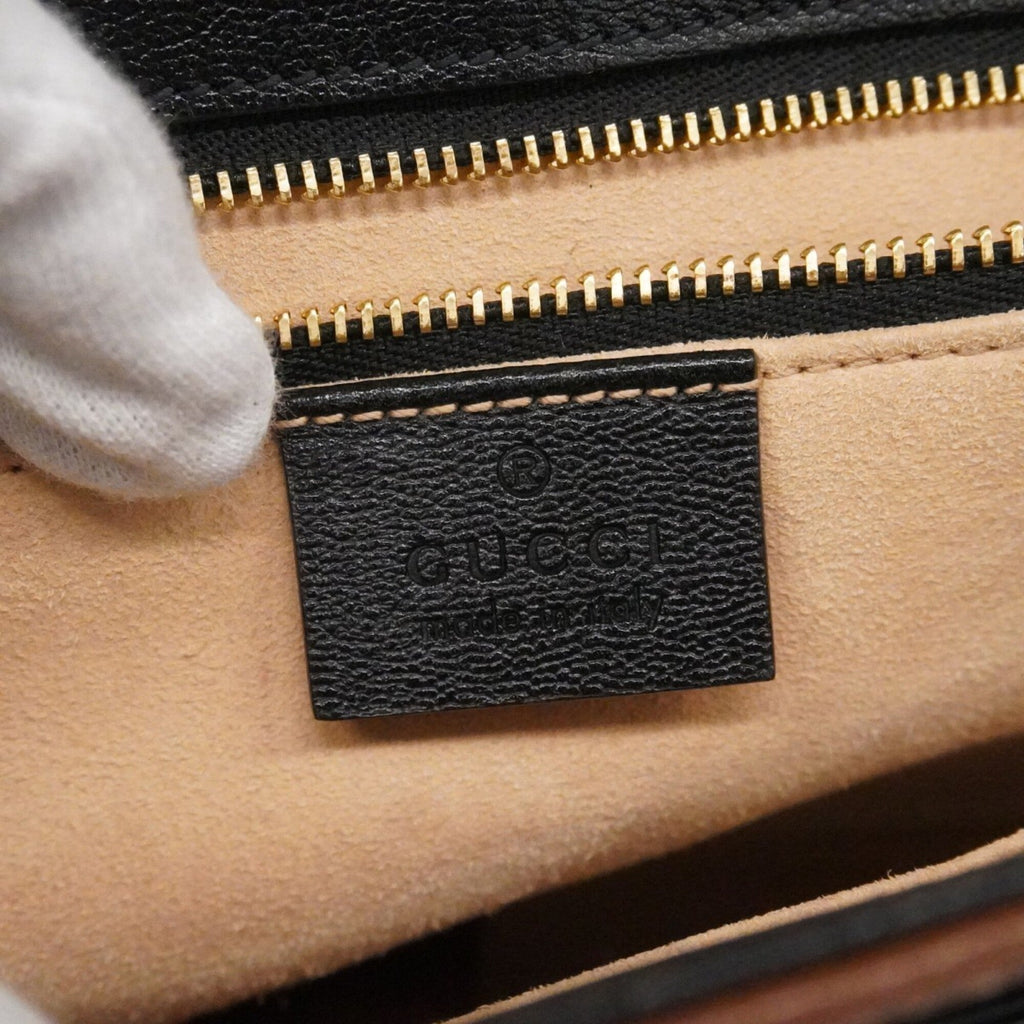 Padlock Front Pocket Flap Shoulder Bag GG Coated Canvas and Leather Small