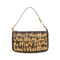 Louis Vuitton Marron Peach Coated Canvas Pochette Pouch (Pre-Owned)