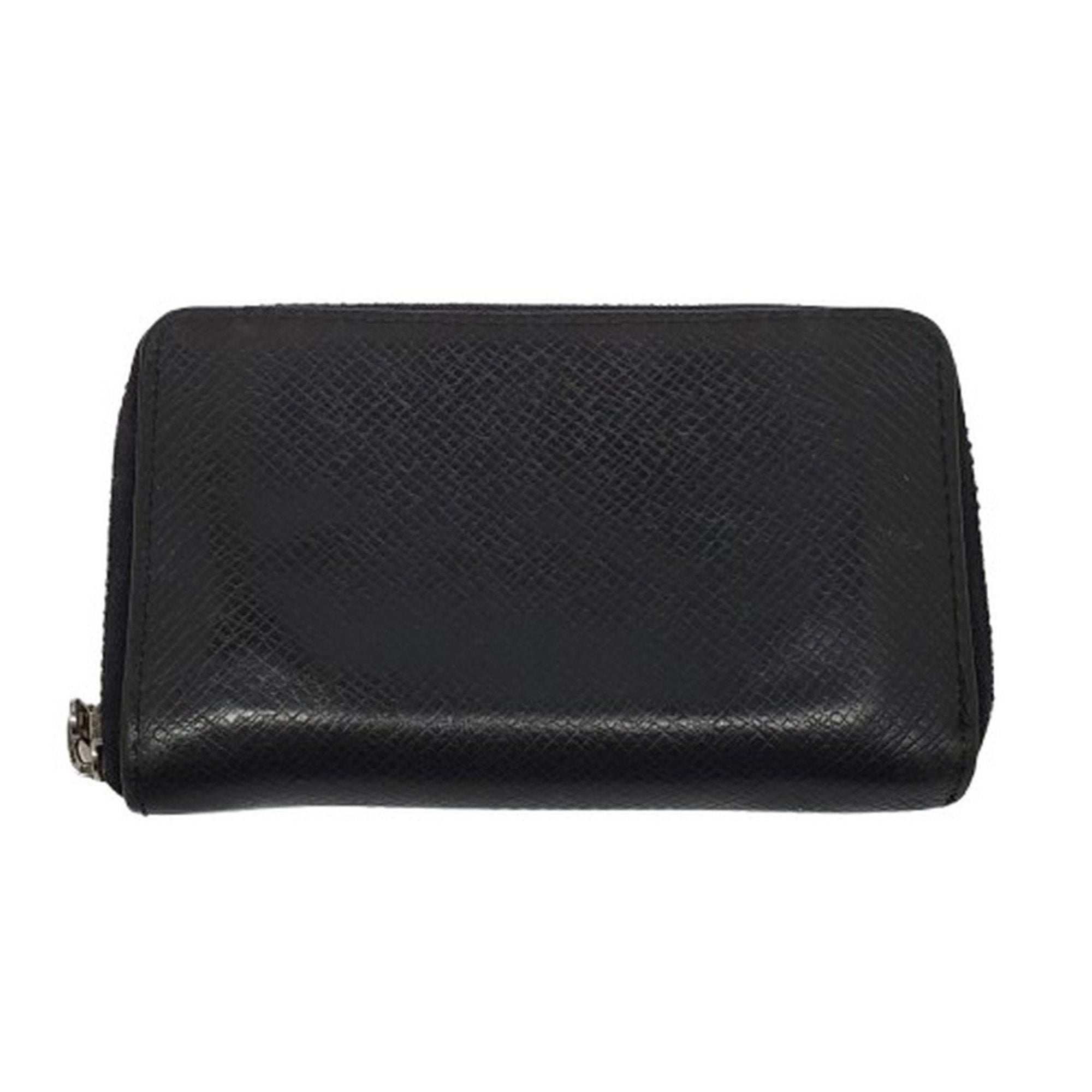 Louis Vuitton Taiga Black Taiga Leather Coin Purse/Coin Case (Pre-Owned)