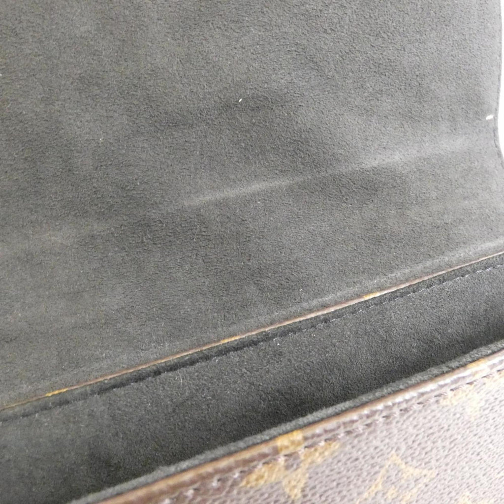 Louis Vuitton Black Marron Coated Canvas Leather Handbag (Pre-Owned)