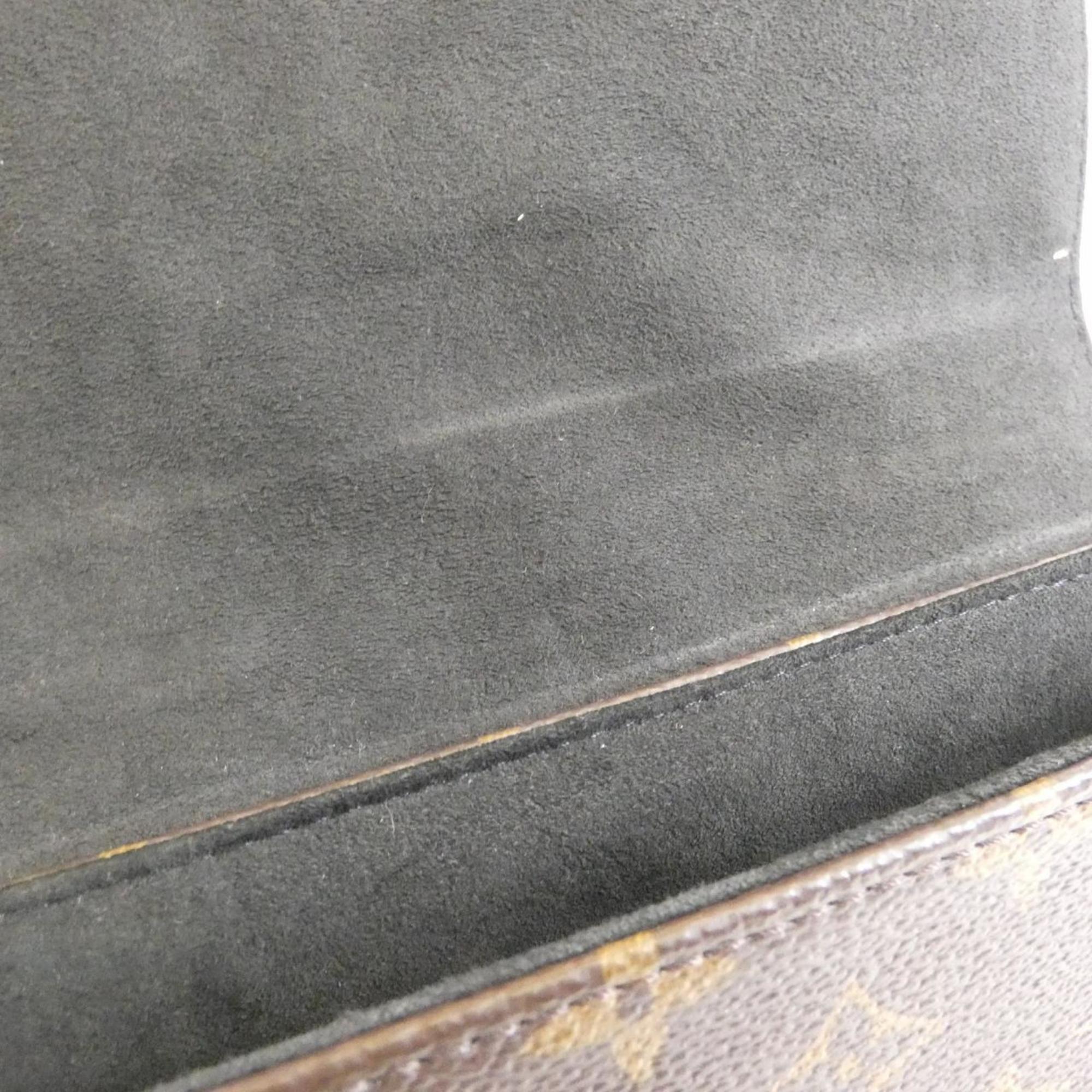 Louis Vuitton Black Marron Coated Canvas Leather Handbag (Pre-Owned)