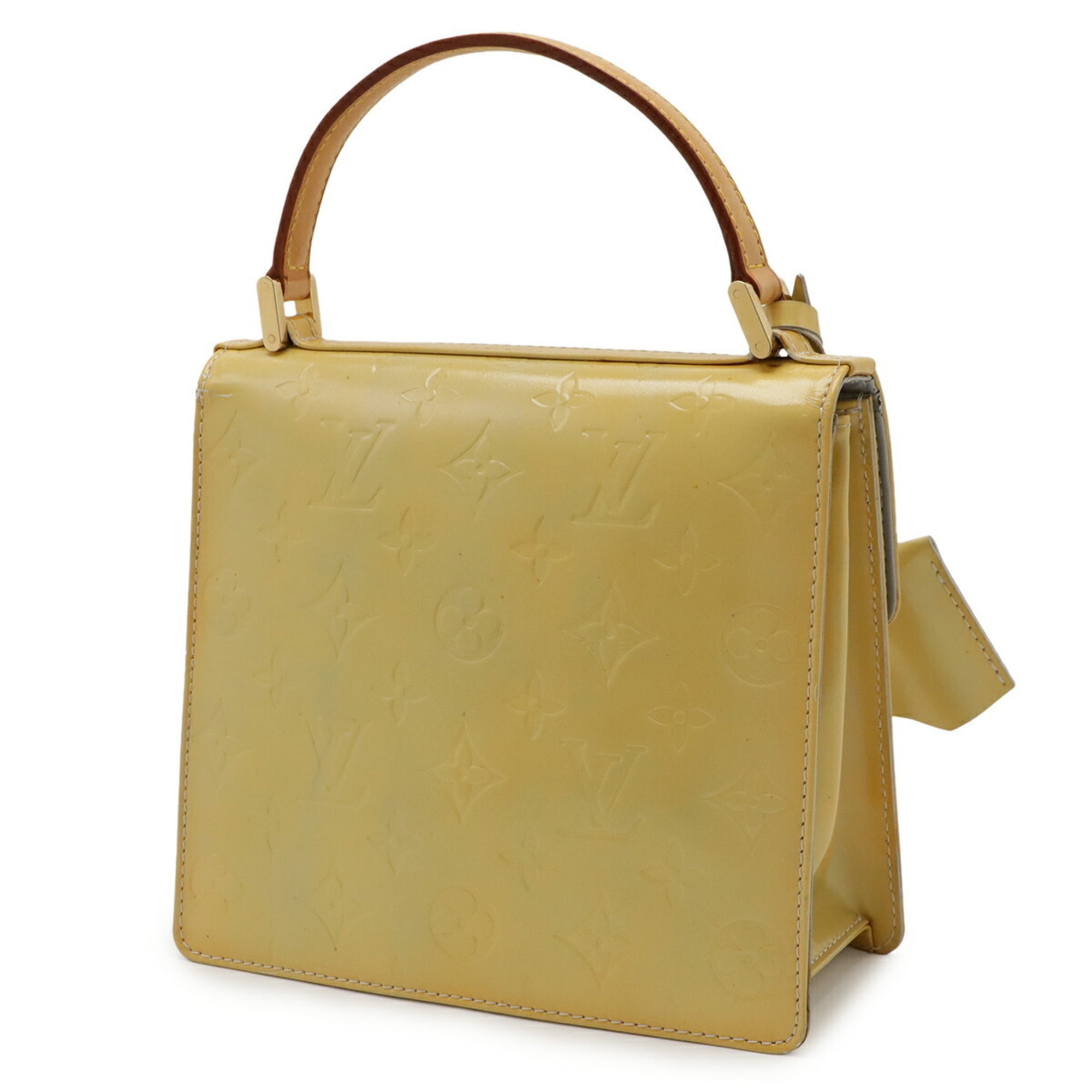 Louis Vuitton Galle Lime Yellow Monogram Vernis Handbag (Pre-Owned)