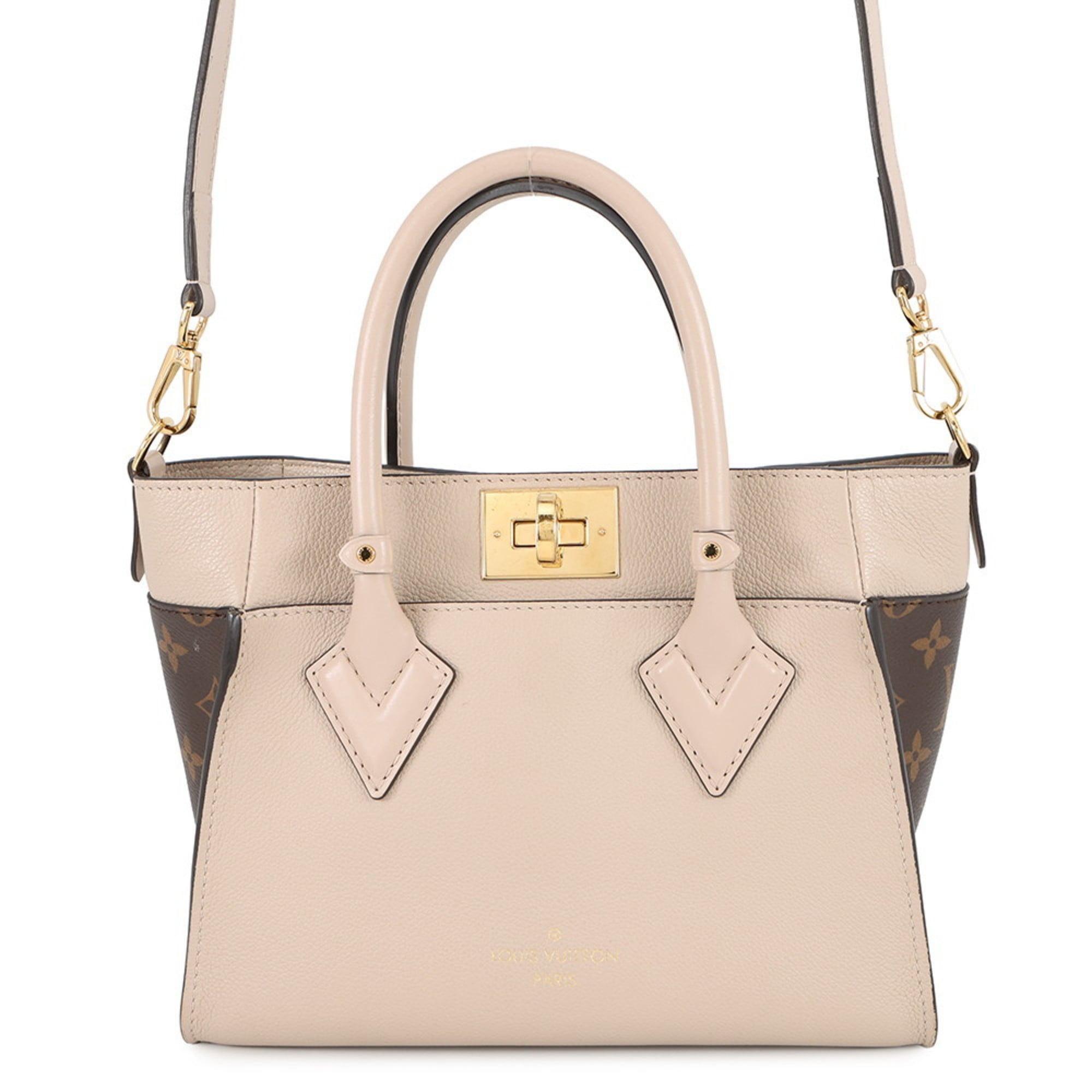 Louis Vuitton Grayish Light Blue Monogram Leather Handbag Shoulder Bag (Pre-Owned)