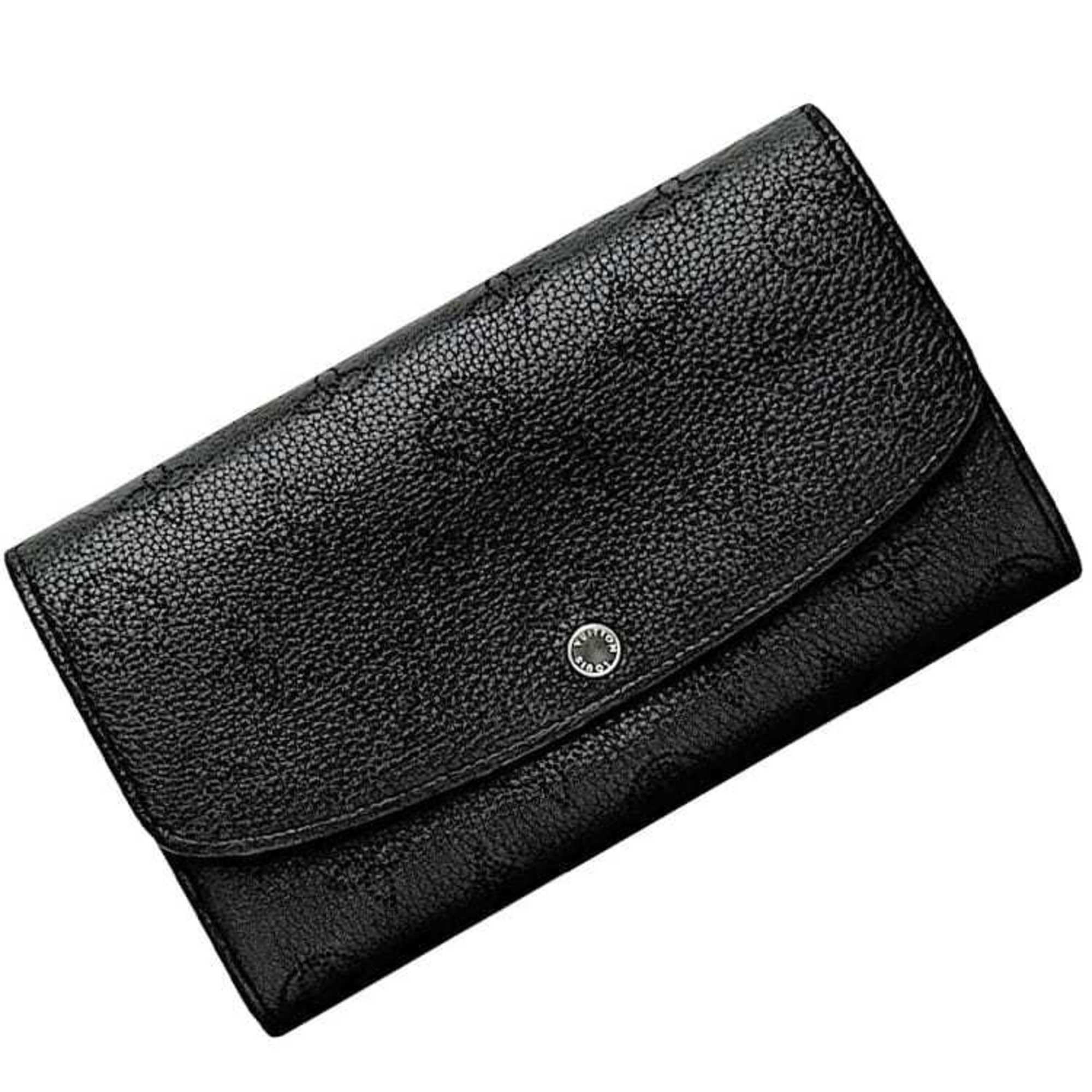 Louis Vuitton Black Monogram Noir Mahina Leather Long Wallet (Bi-Fold) (Pre-Owned)