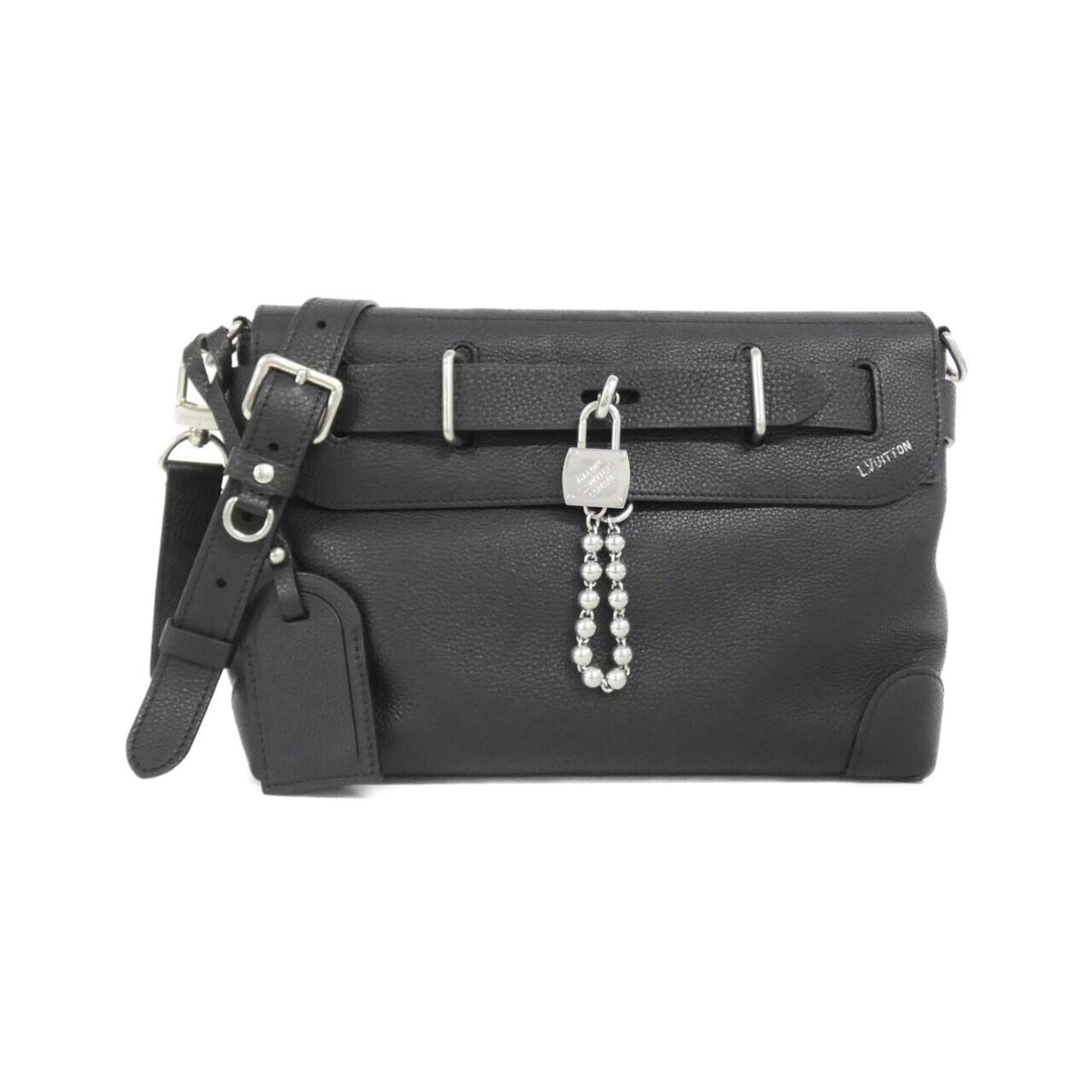 Louis Vuitton Black Leather Shoulder Bag (Pre-Owned)