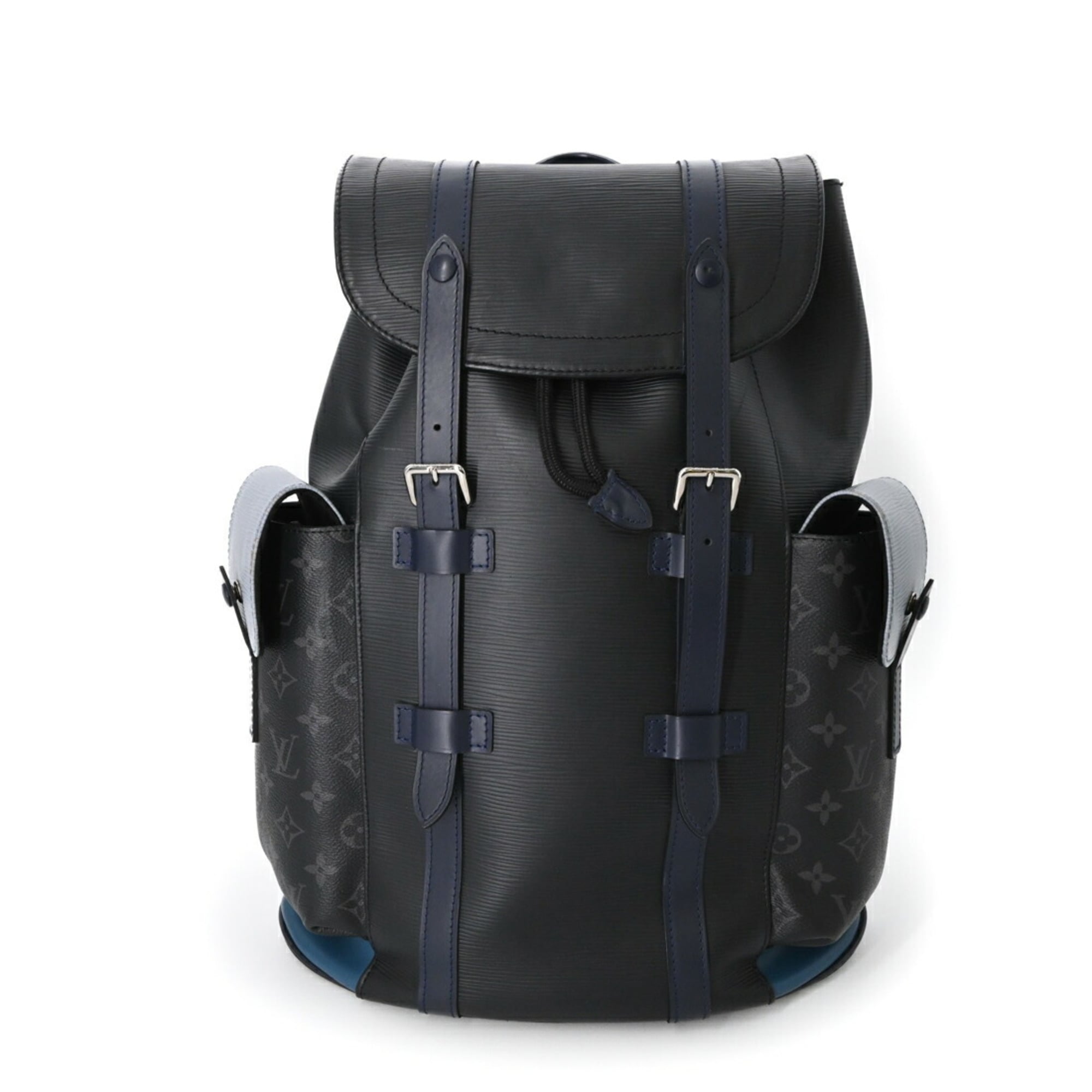 Louis Vuitton Black Blue Gray Monogram Eclipse Monogram Eclipse Epi Leather Backpack (Pre-Owned)