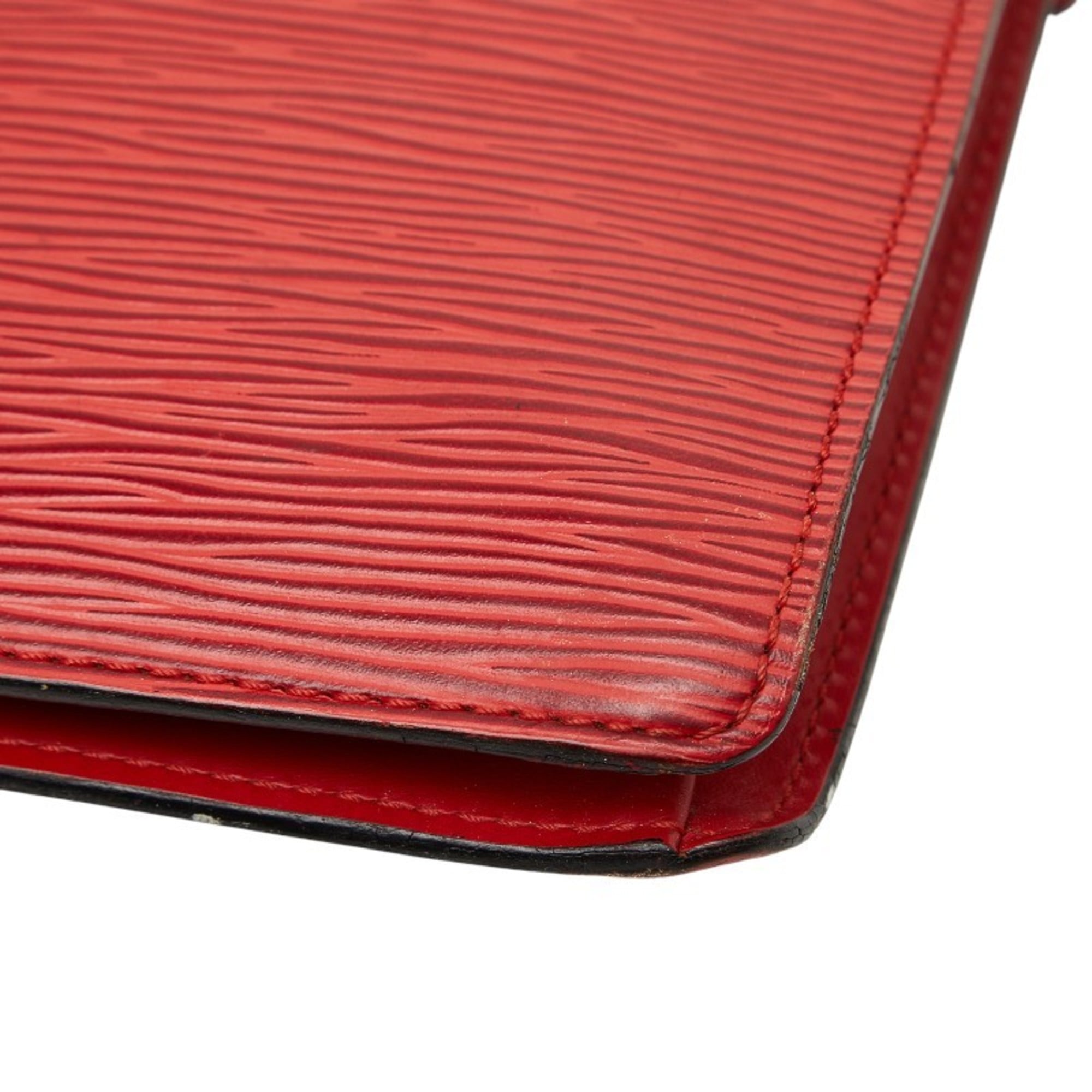 Louis Vuitton Castilian Red Leather Handbag Shoulder Bag (Pre-Owned)
