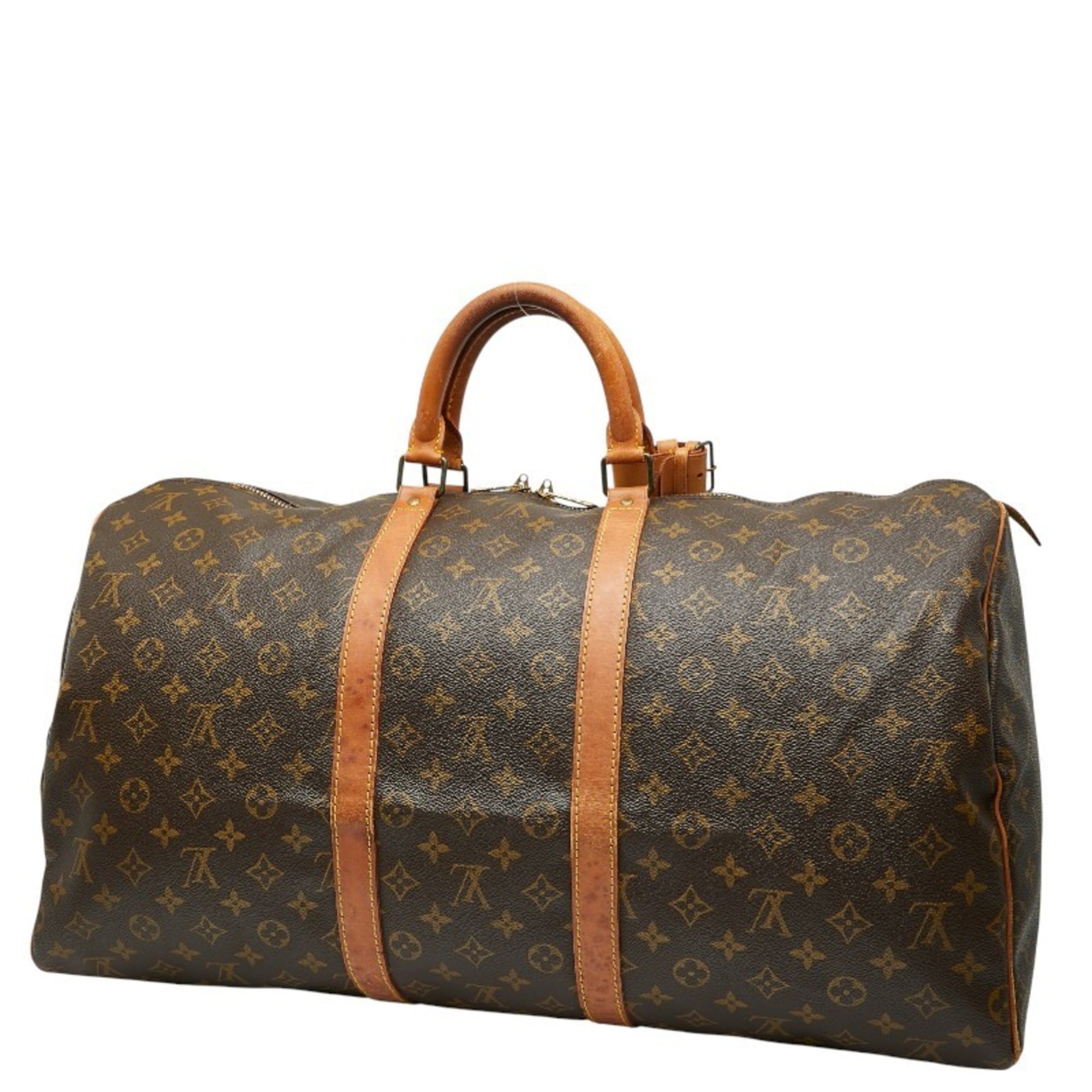 Louis Vuitton Brown Pvc Leather Boston Bag (Pre-Owned)