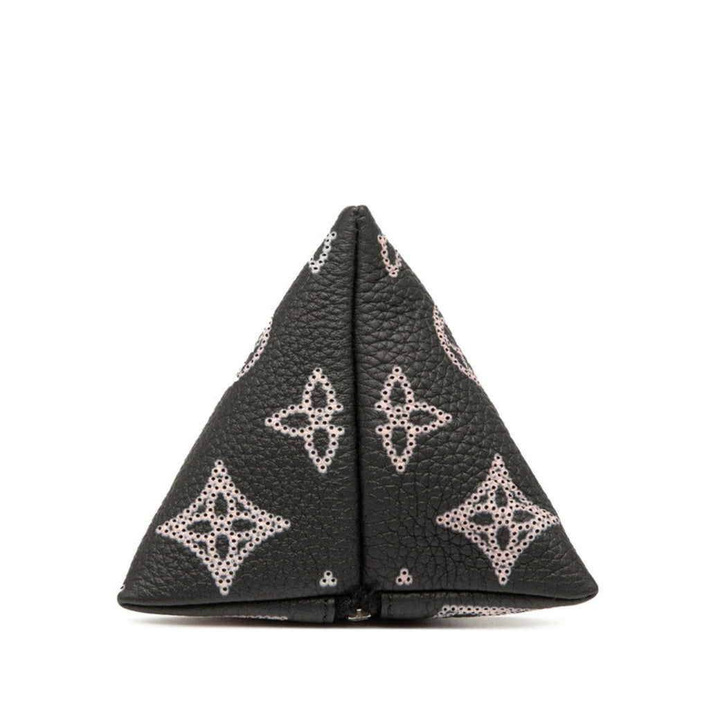 Louis Vuitton Black Pink Leather Metal Pouch (Pre-Owned)