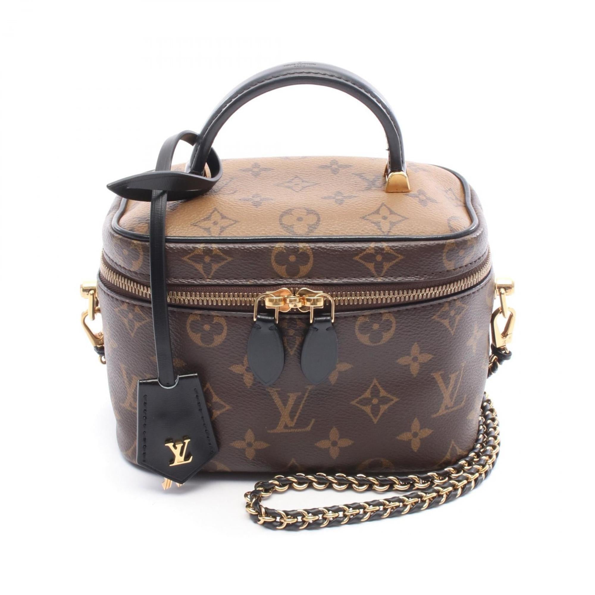 Louis Vuitton Black Brown Pvc Leather Handbag (Pre-Owned)