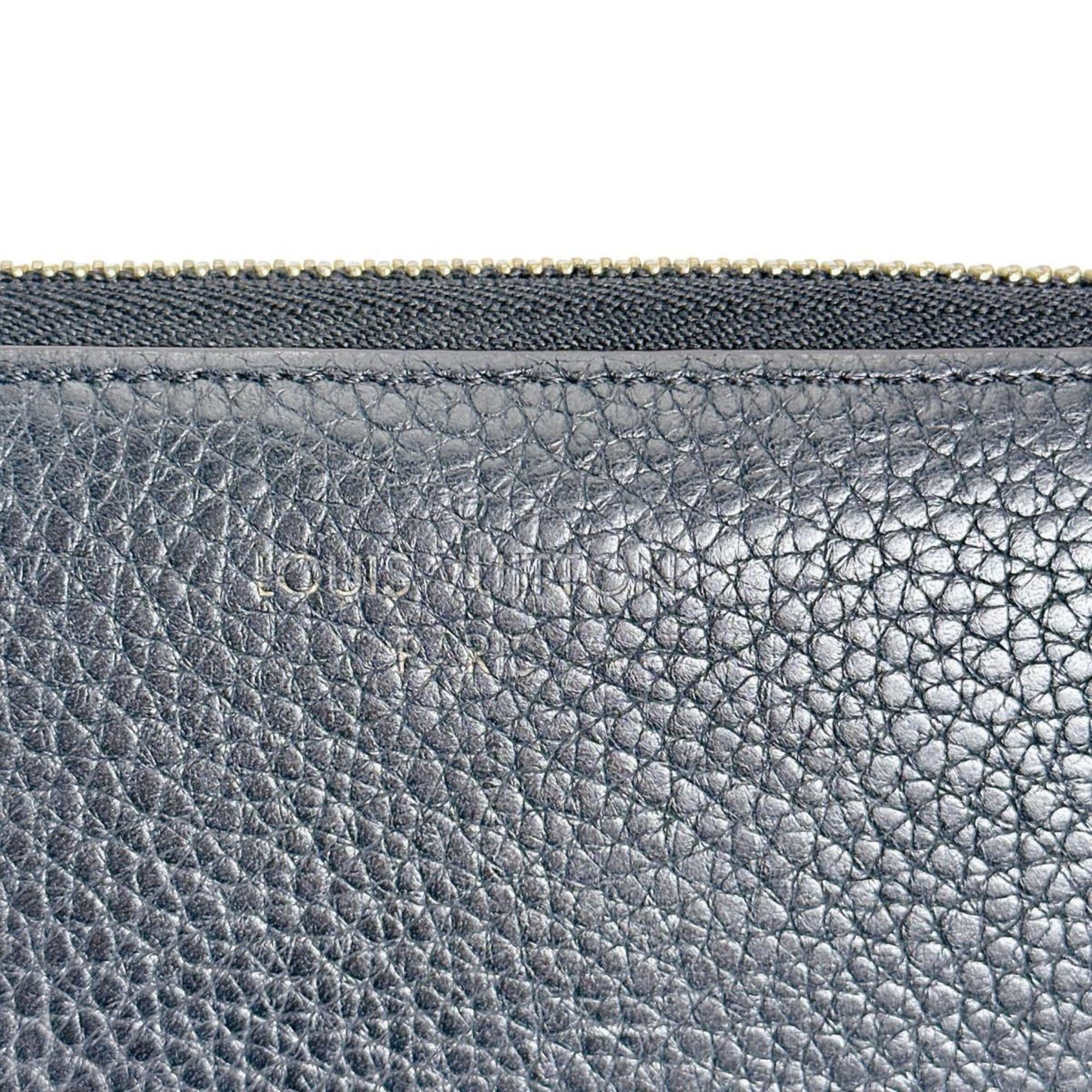 Louis Vuitton Black Noir Leather Long Wallet (Bi-Fold) (Pre-Owned)