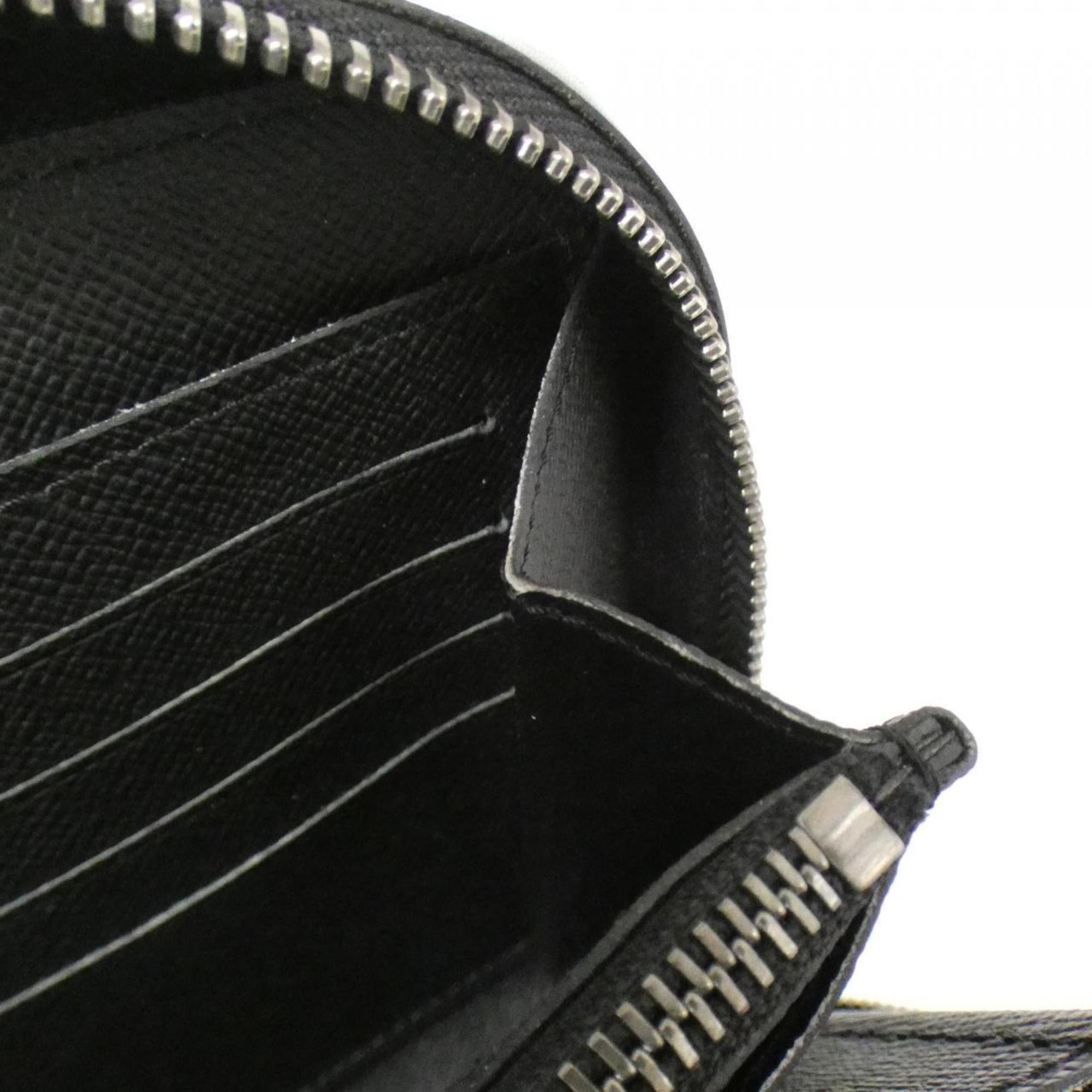 Louis Vuitton Black Coated Canvas Long Wallet (Bi-Fold) (Pre-Owned)