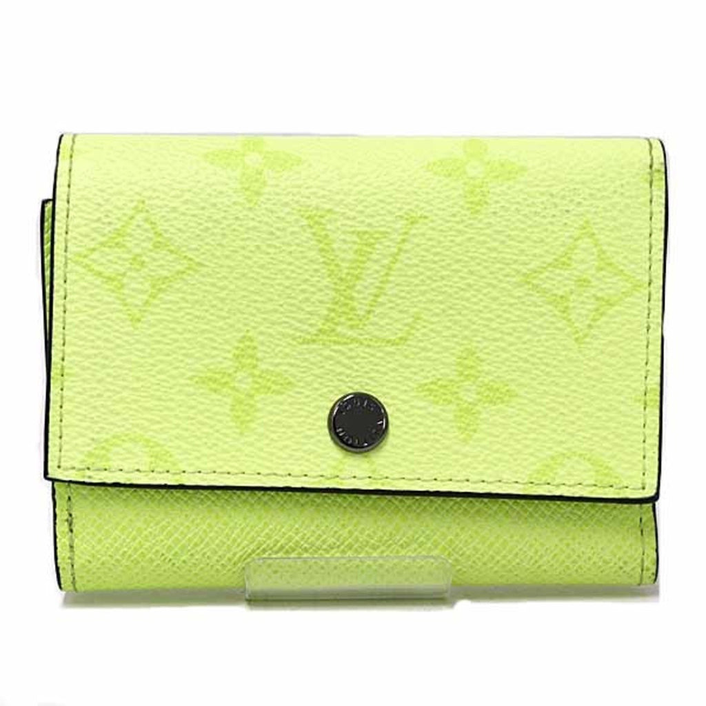 Louis Vuitton Taiga Lemon Yellow Taiga Leather Leather Wallet (Tri-Fold) (Pre-Owned)
