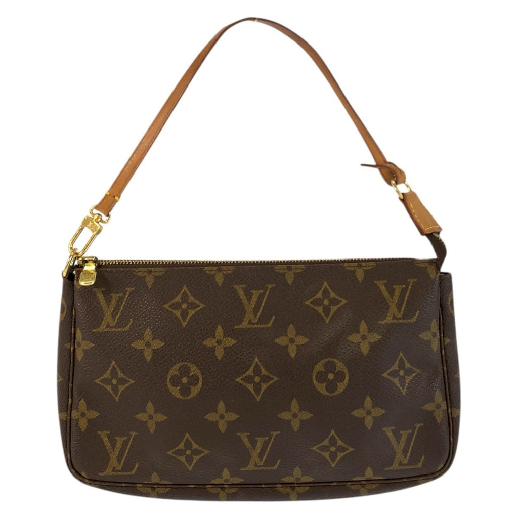 Louis Vuitton Brown Pvc Leather Handbag Pochette Pouch (Pre-Owned)