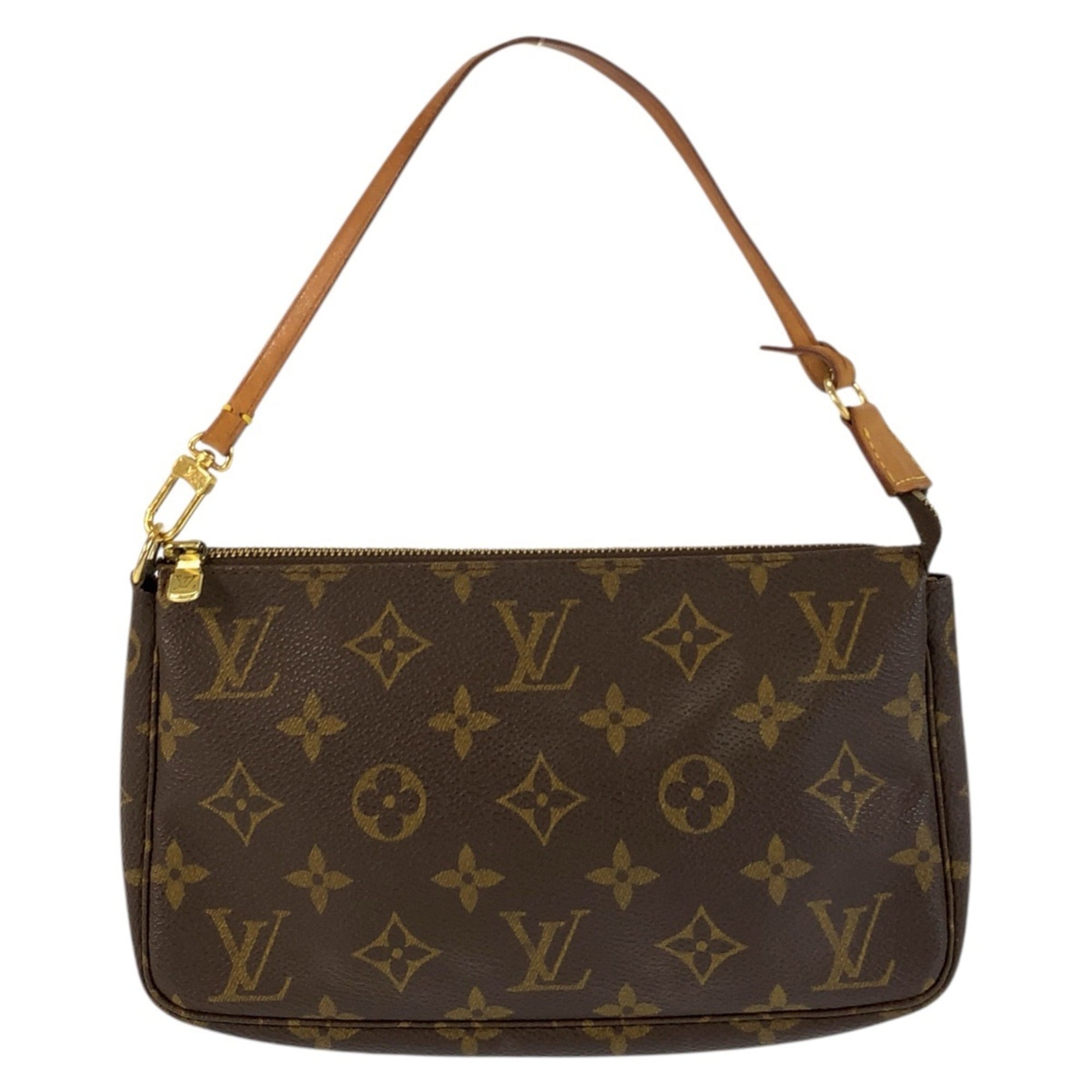 Louis Vuitton Brown Pvc Leather Handbag Pochette Pouch (Pre-Owned)