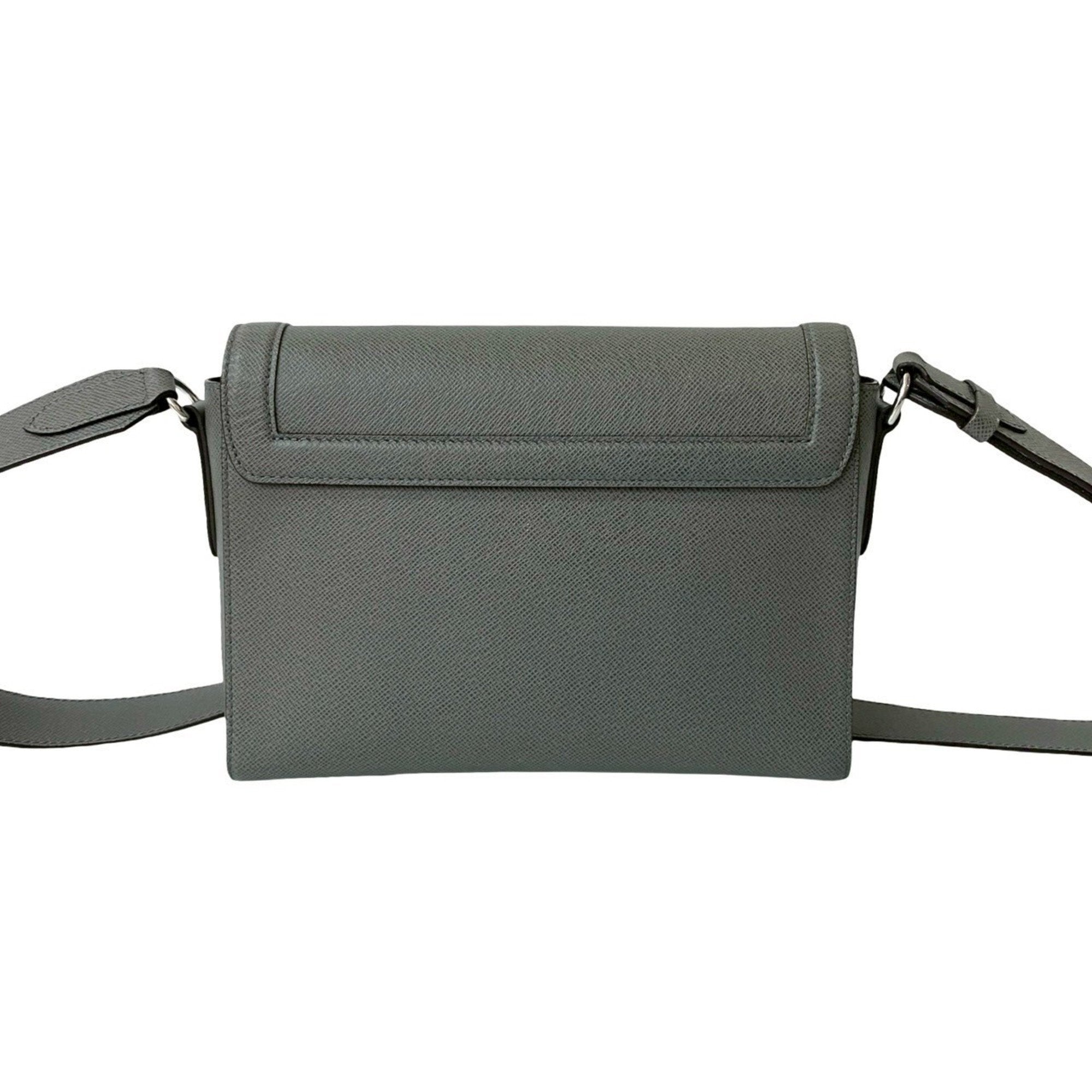 Louis Vuitton Gray Leather Shoulder Bag (Pre-Owned)
