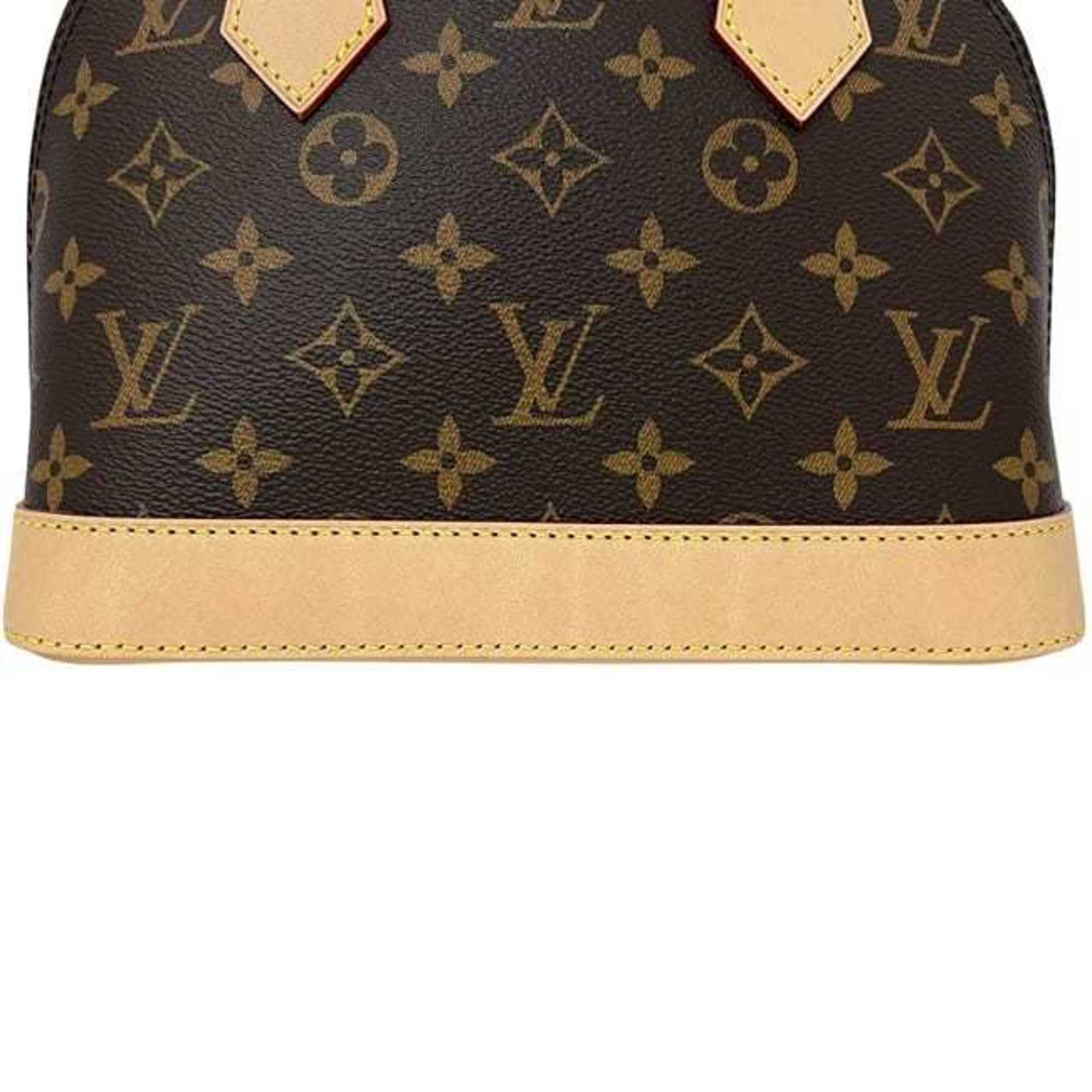Louis Vuitton Brown Monogram Canvas Leather Handbag Shoulder Bag (Pre-Owned)