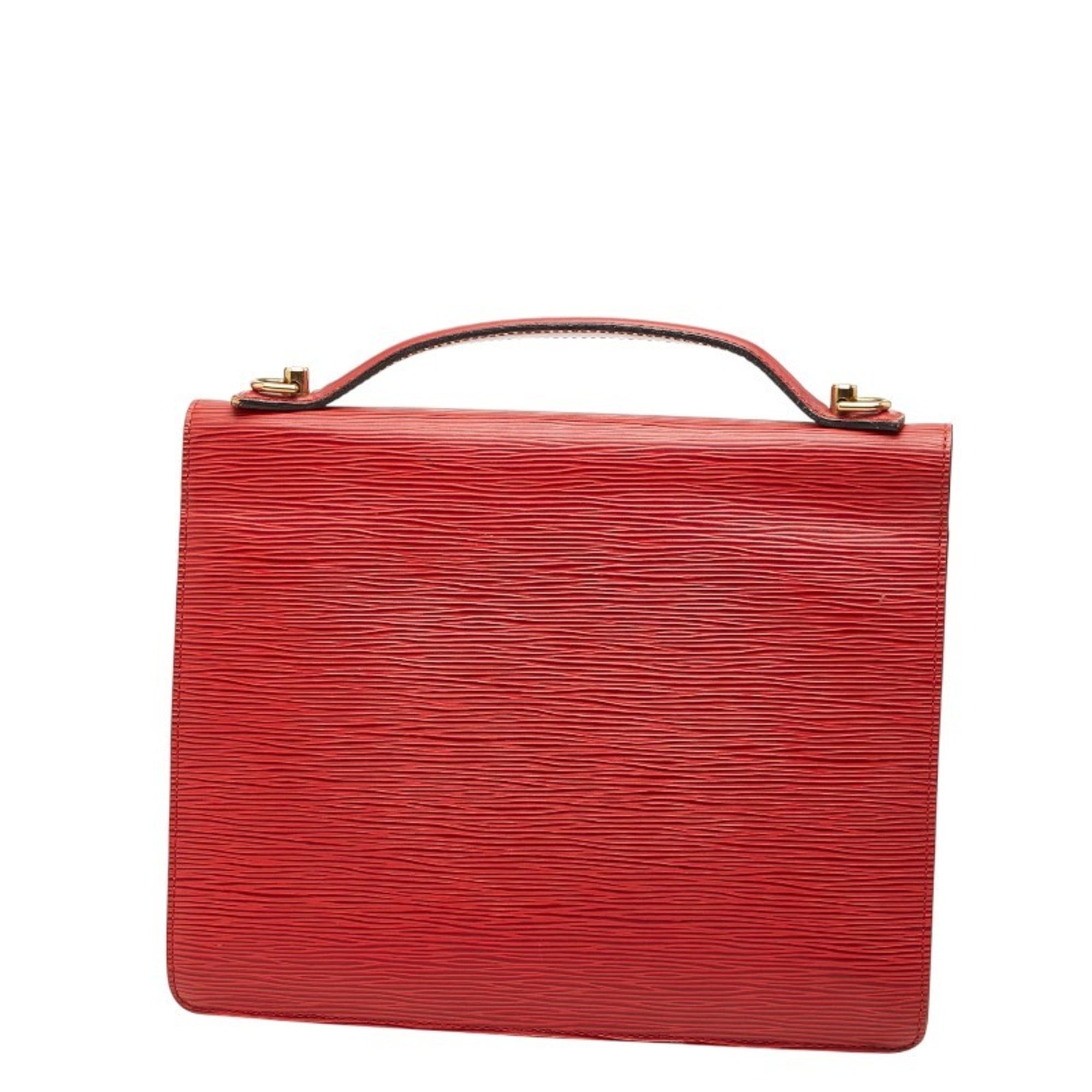 Louis Vuitton Castilian Red Leather Handbag Shoulder Bag (Pre-Owned)