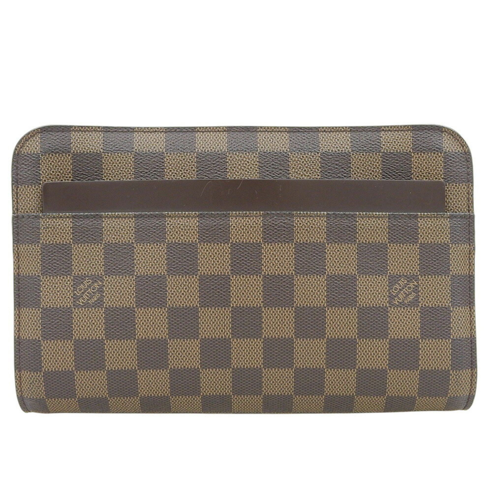 Louis Vuitton Damier Damier Canvas Ebene Pvc Clutch Bag (Pre-Owned)