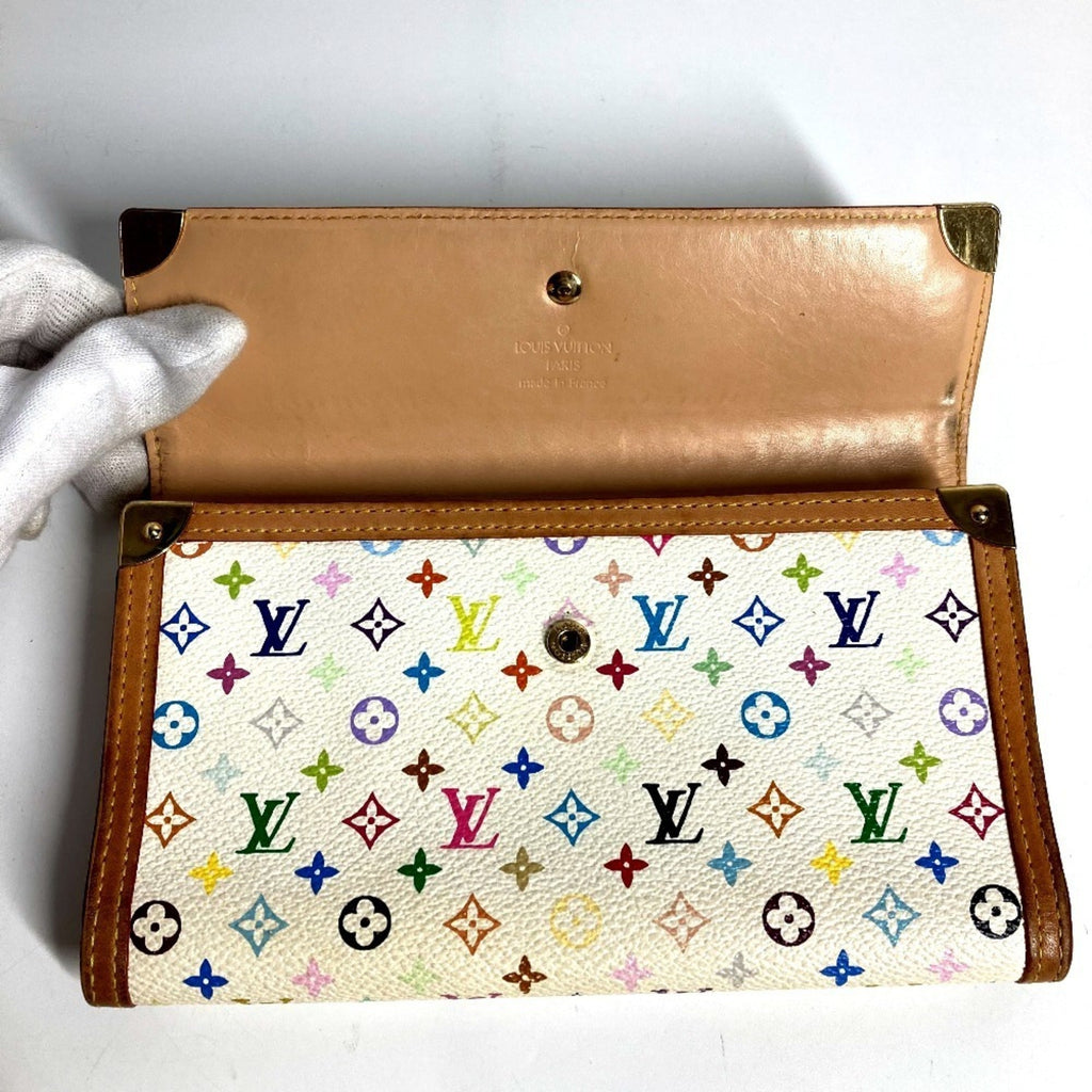 Louis Vuitton Monogram Multi-Color White Yellow Monogram Multicolore Long Wallet (Tri-Fold) (Pre-Owned)