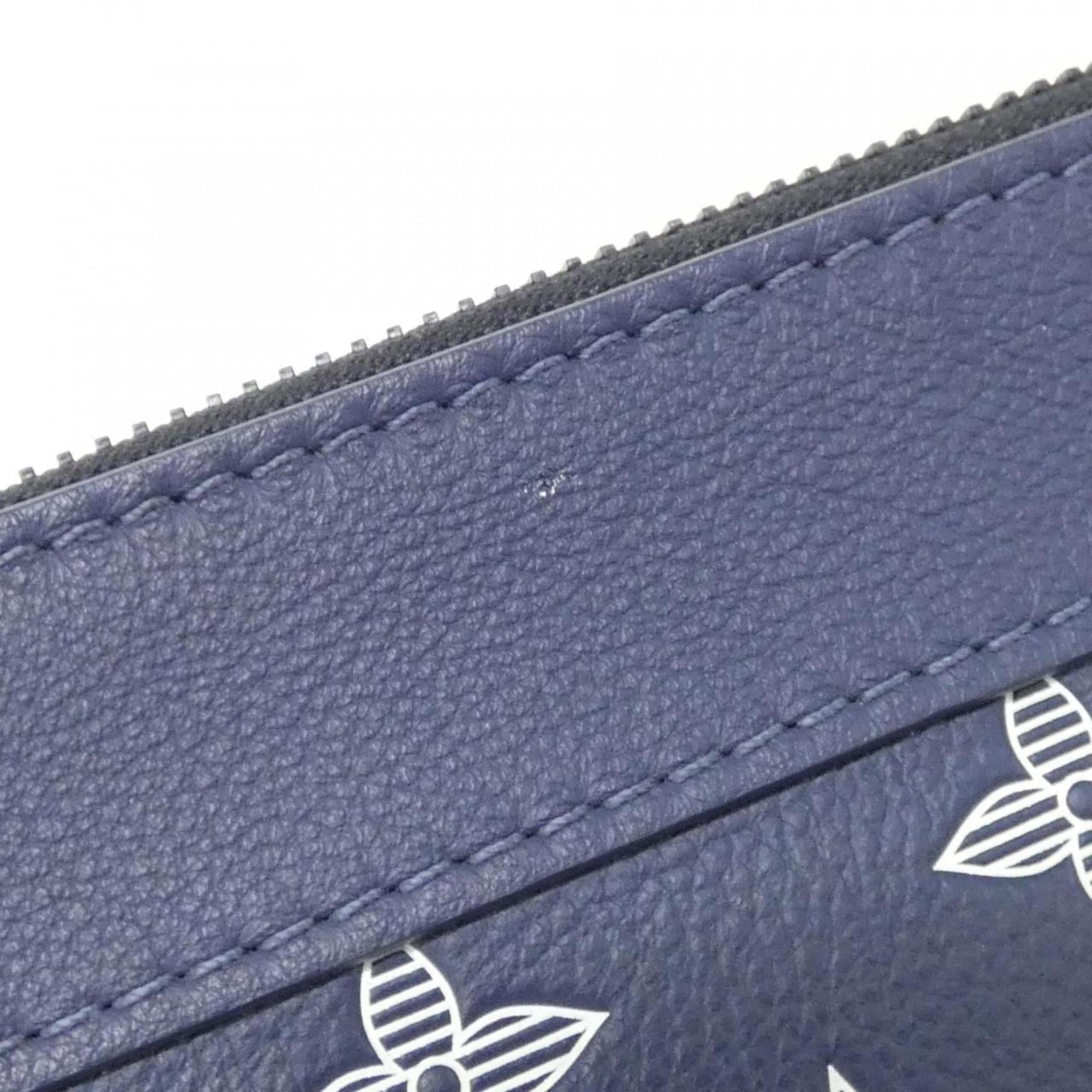 Louis Vuitton Navy Leather Handbag (Pre-Owned)