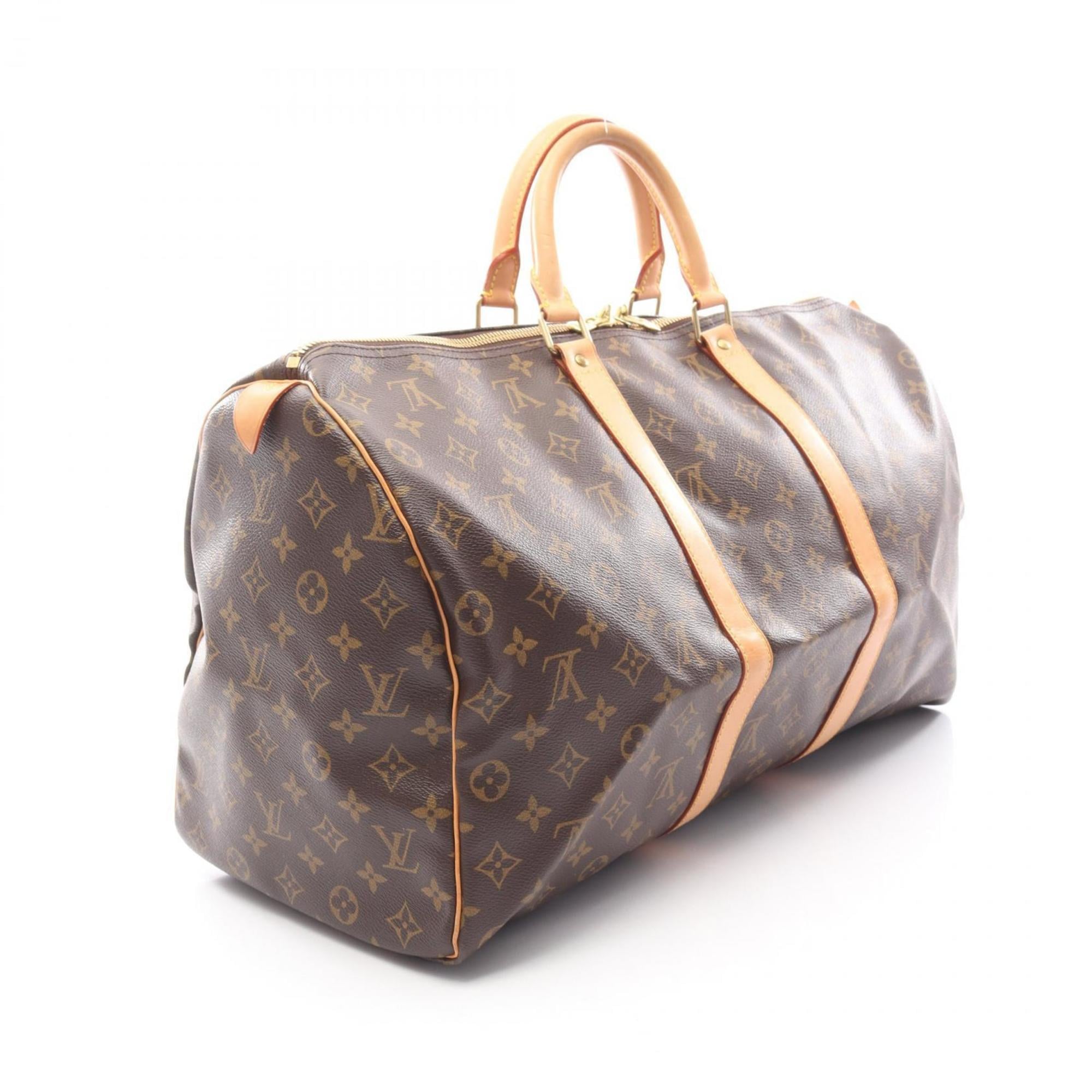 Louis Vuitton Brown Coated Canvas Pvc Monogram Leather Boston Bag (Pre-Owned)
