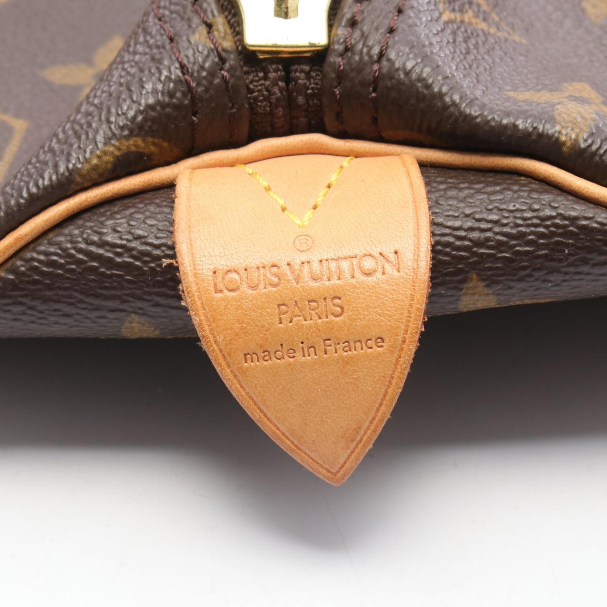 Louis Vuitton Brown Coated Canvas Leather Boston Bag (Pre-Owned)