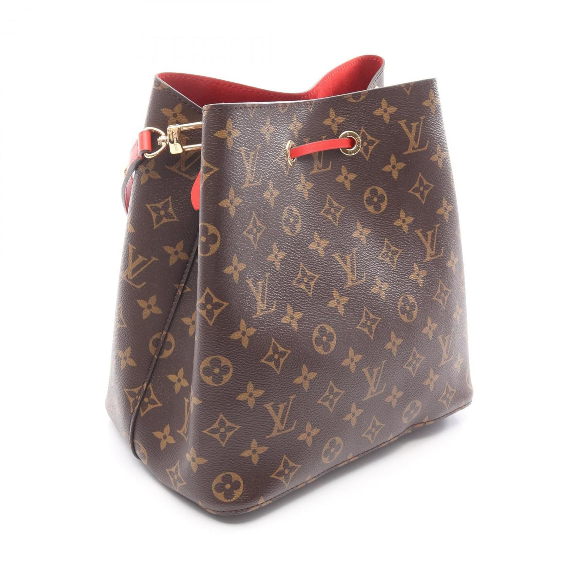 Louis Vuitton Brown Coquelicots Monogram Red Color Coated Canvas Leather Shoulder Bag (Pre-Owned)