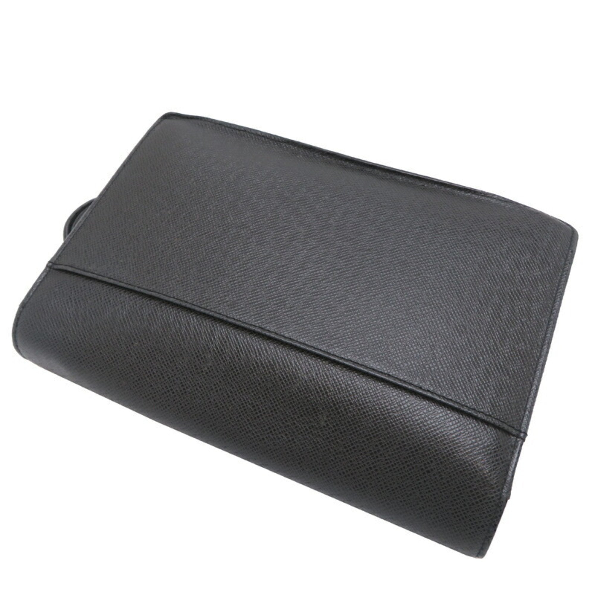 Louis Vuitton Taiga Ardoise Black Galle Taiga Leather Clutch Bag (Pre-Owned)