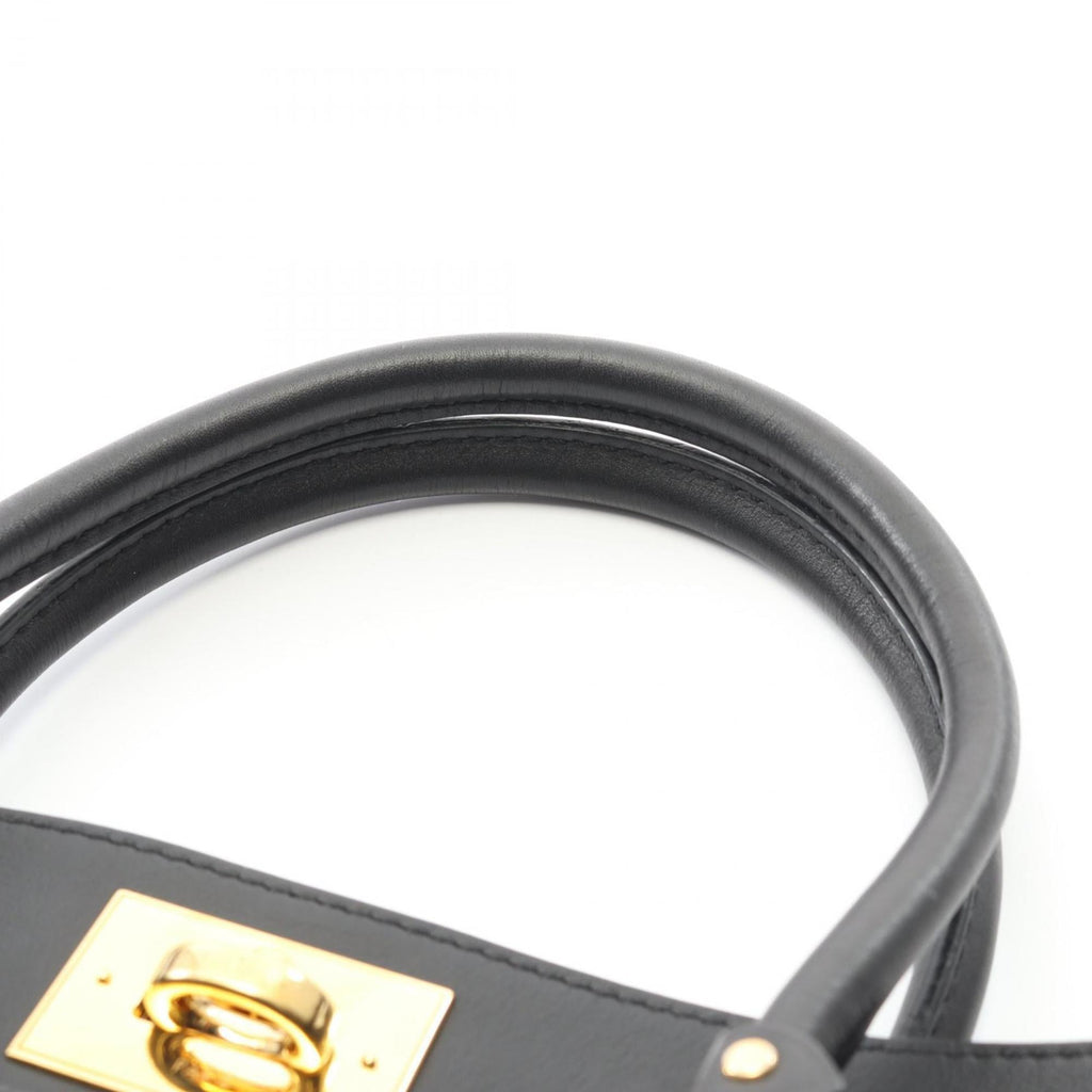 Louis Vuitton Black Leather Handbag (Pre-Owned)