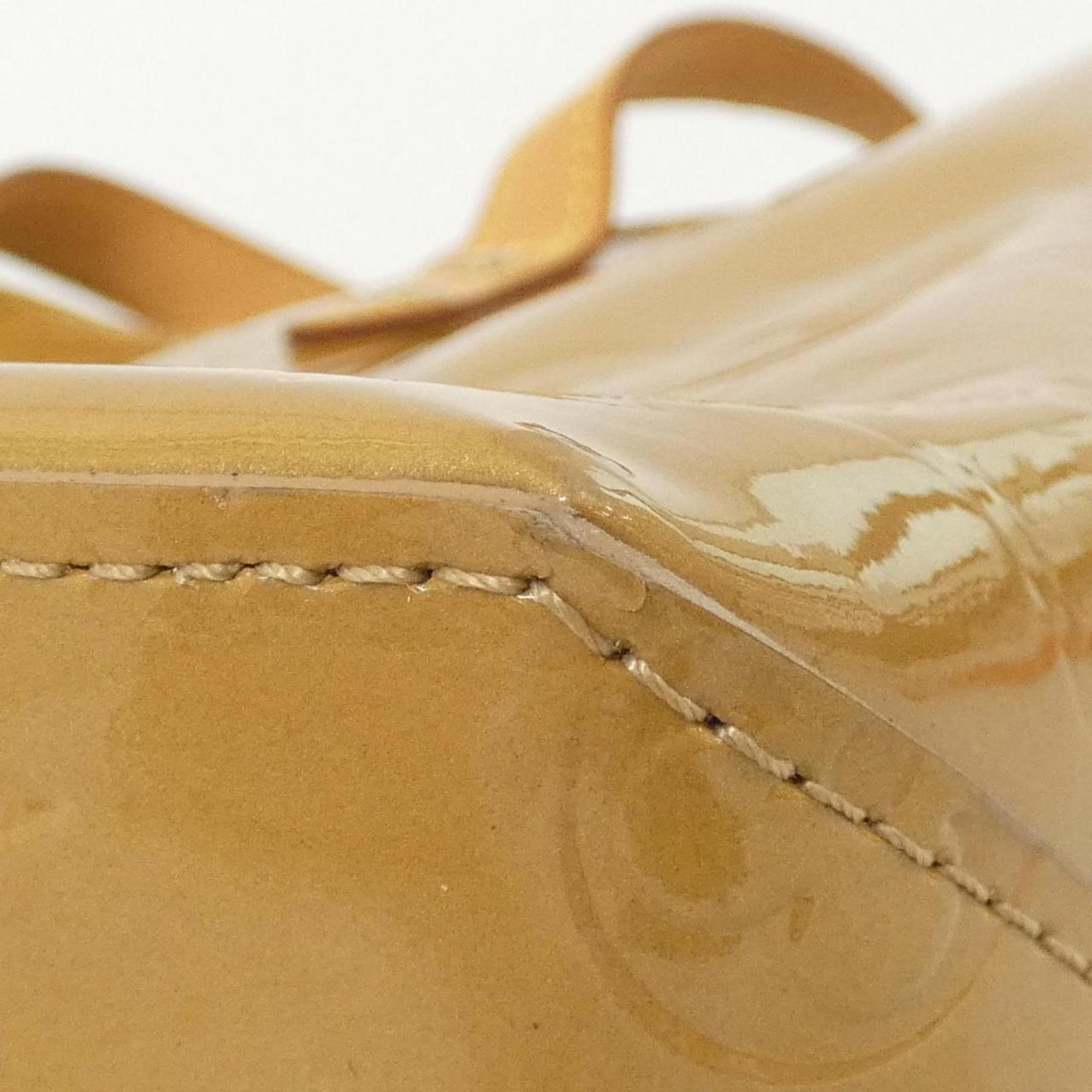 Louis Vuitton Gold Brown Leather Handbag (Pre-Owned)