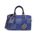 Louis Vuitton Blue Coated Canvas Boston Bag (Pre-Owned)