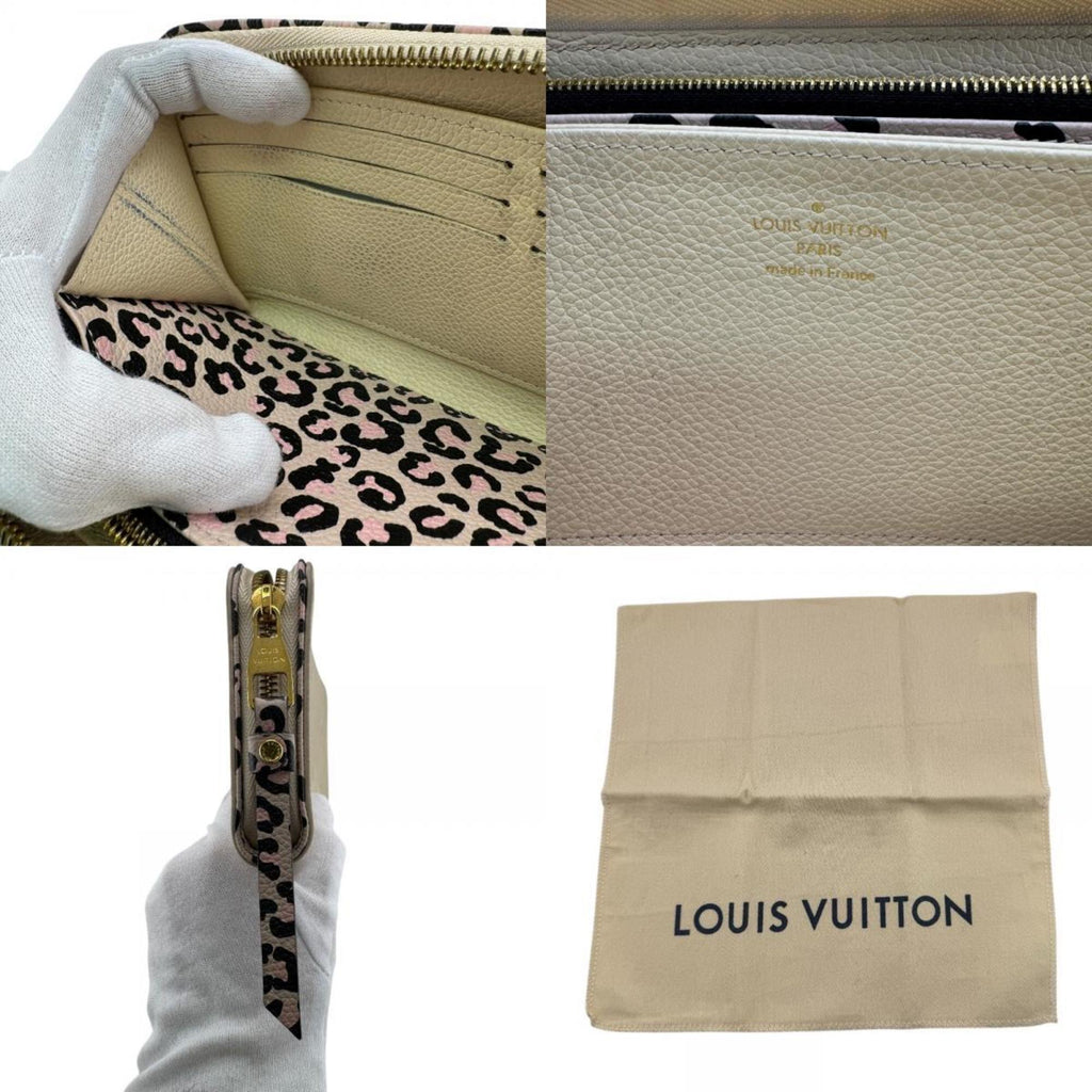 Louis Vuitton Beige Leather Long Wallet (Bi-Fold) (Pre-Owned)