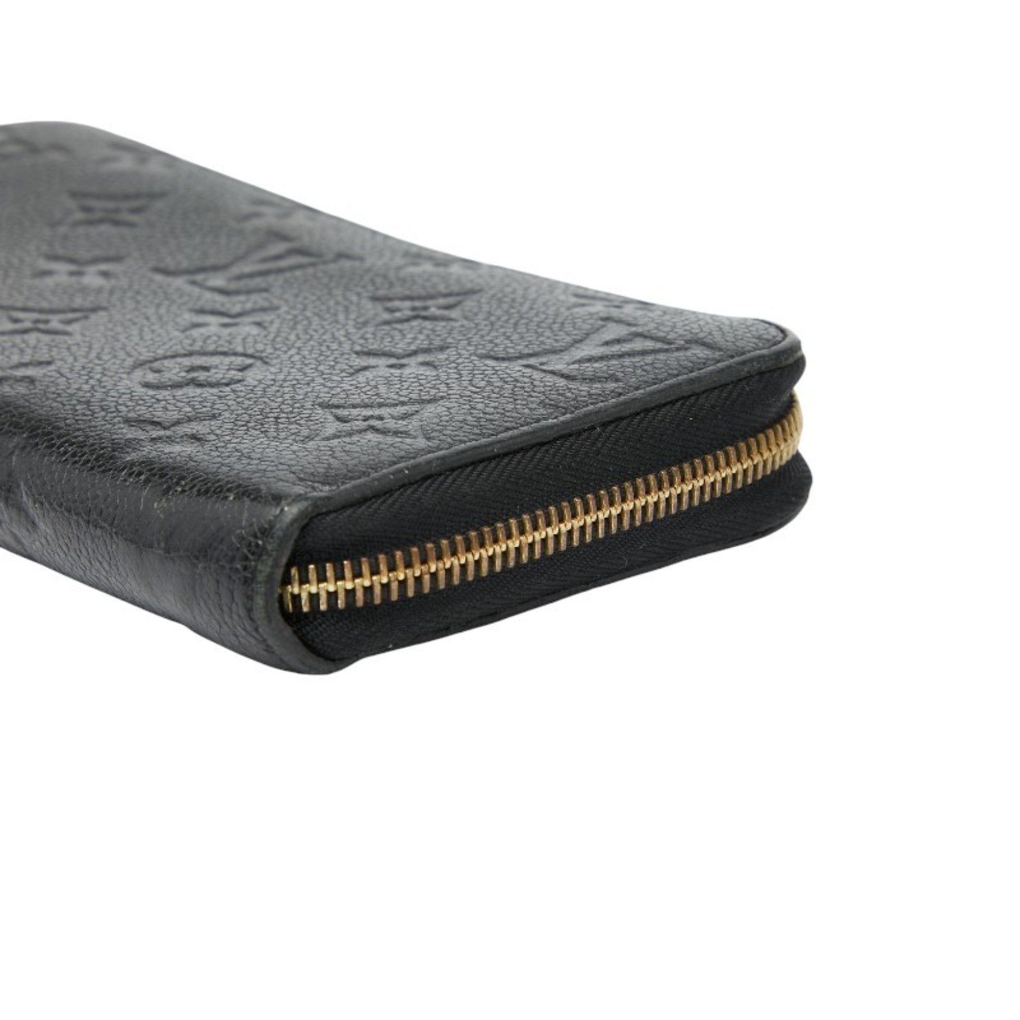 Louis Vuitton Black Noir Leather Long Wallet (Bi-Fold) (Pre-Owned)