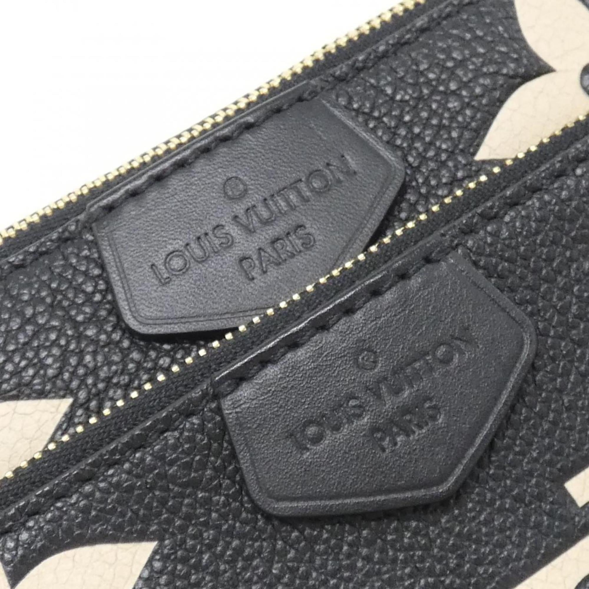 Louis Vuitton Beige Black Leather Pochette Pouch Shoulder Bag (Pre-Owned)