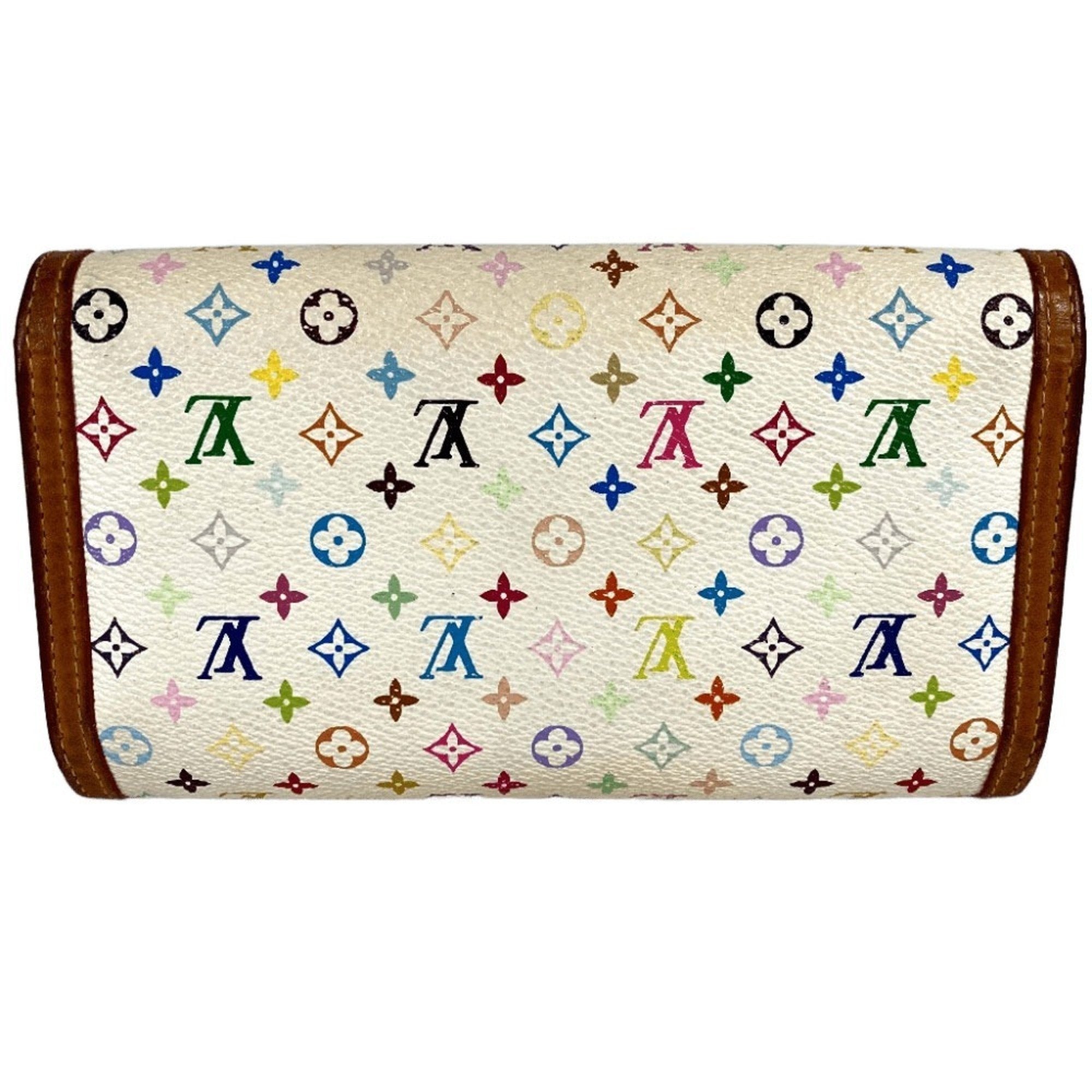 Louis Vuitton Monogram Multi-Color White Yellow Monogram Multicolore Long Wallet (Tri-Fold) (Pre-Owned)